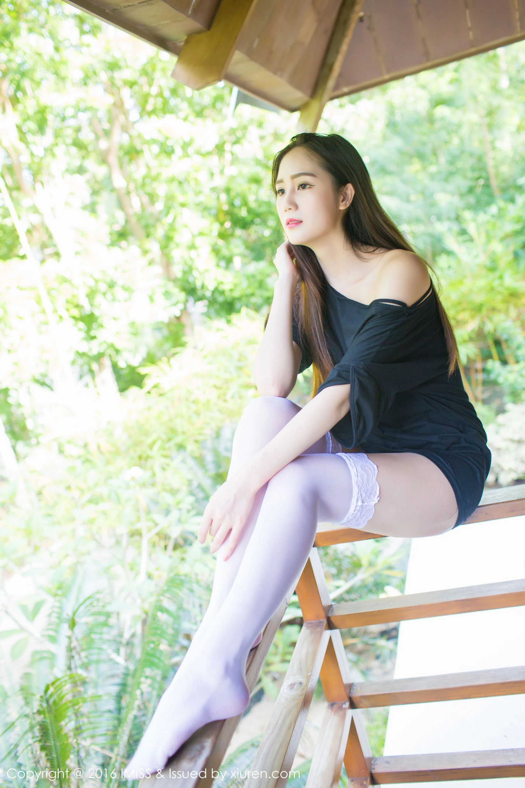 SISY思《蕾丝白丝袜+白衬衫+性感内衣》 爱蜜社IMiss Vol.062