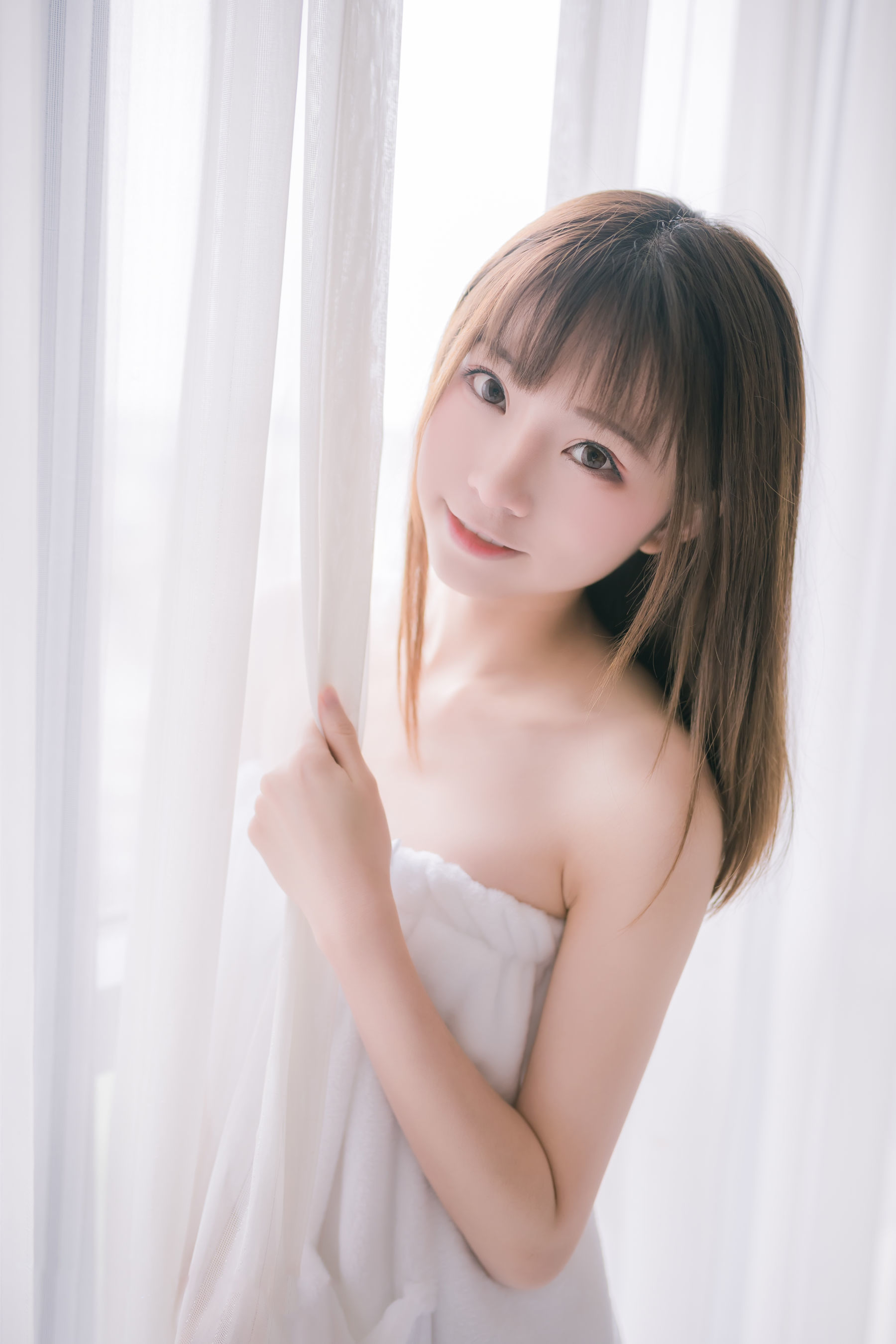 动漫博主Kitaro_绮太郎 – 纯白浴巾 [44P]