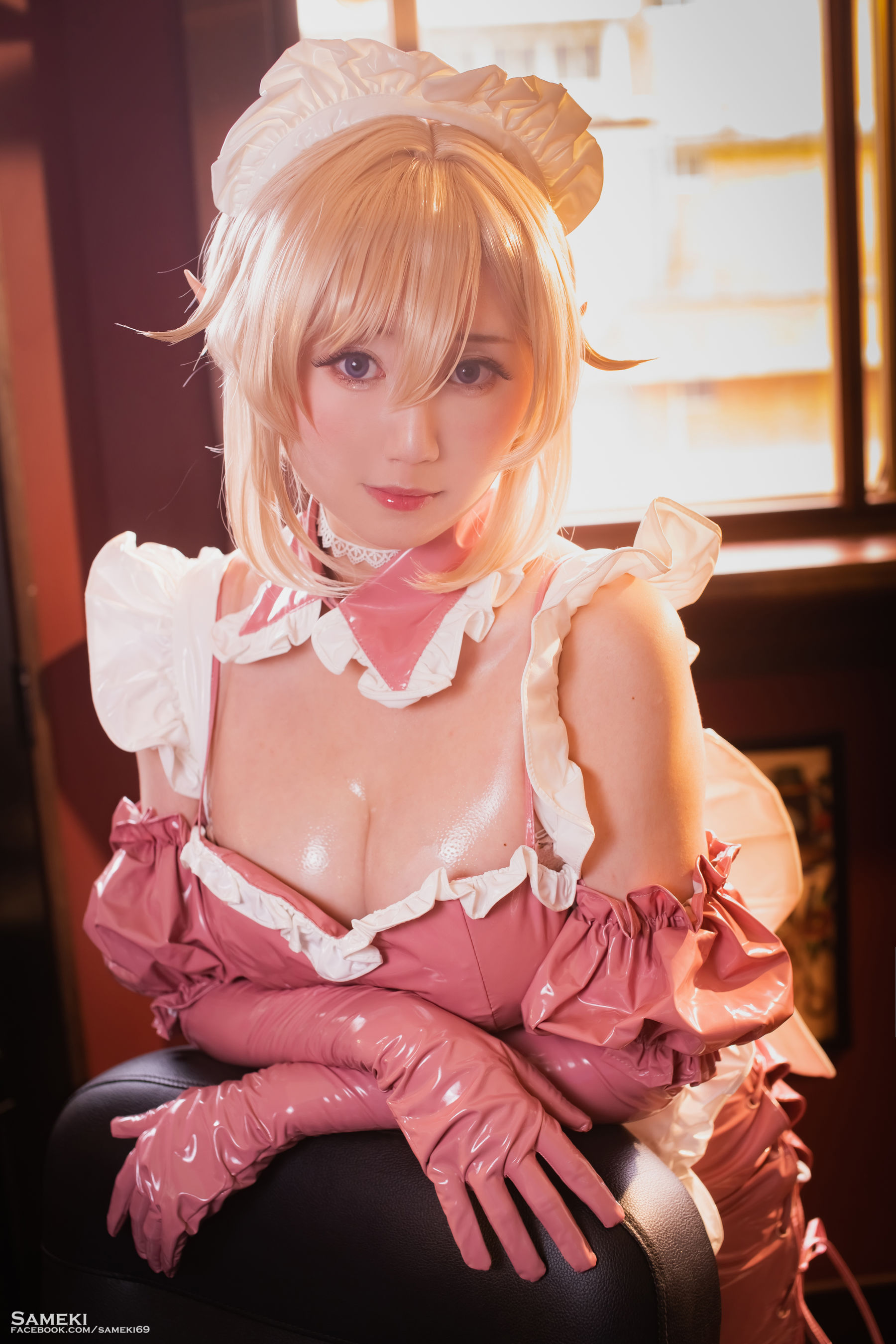 Sameki – 粉色皮衣女仆 [29P]