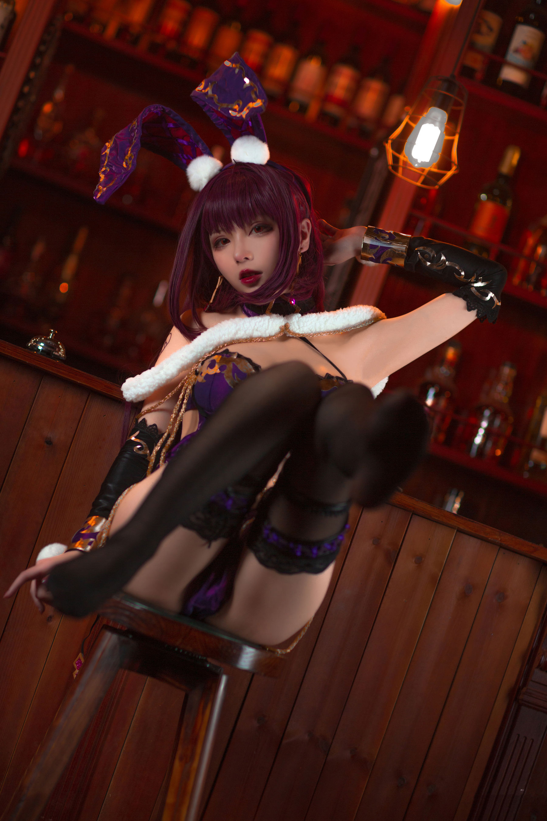 [Cosplay写真] 起司块wii – 斯卡哈兔女郎 [32P]