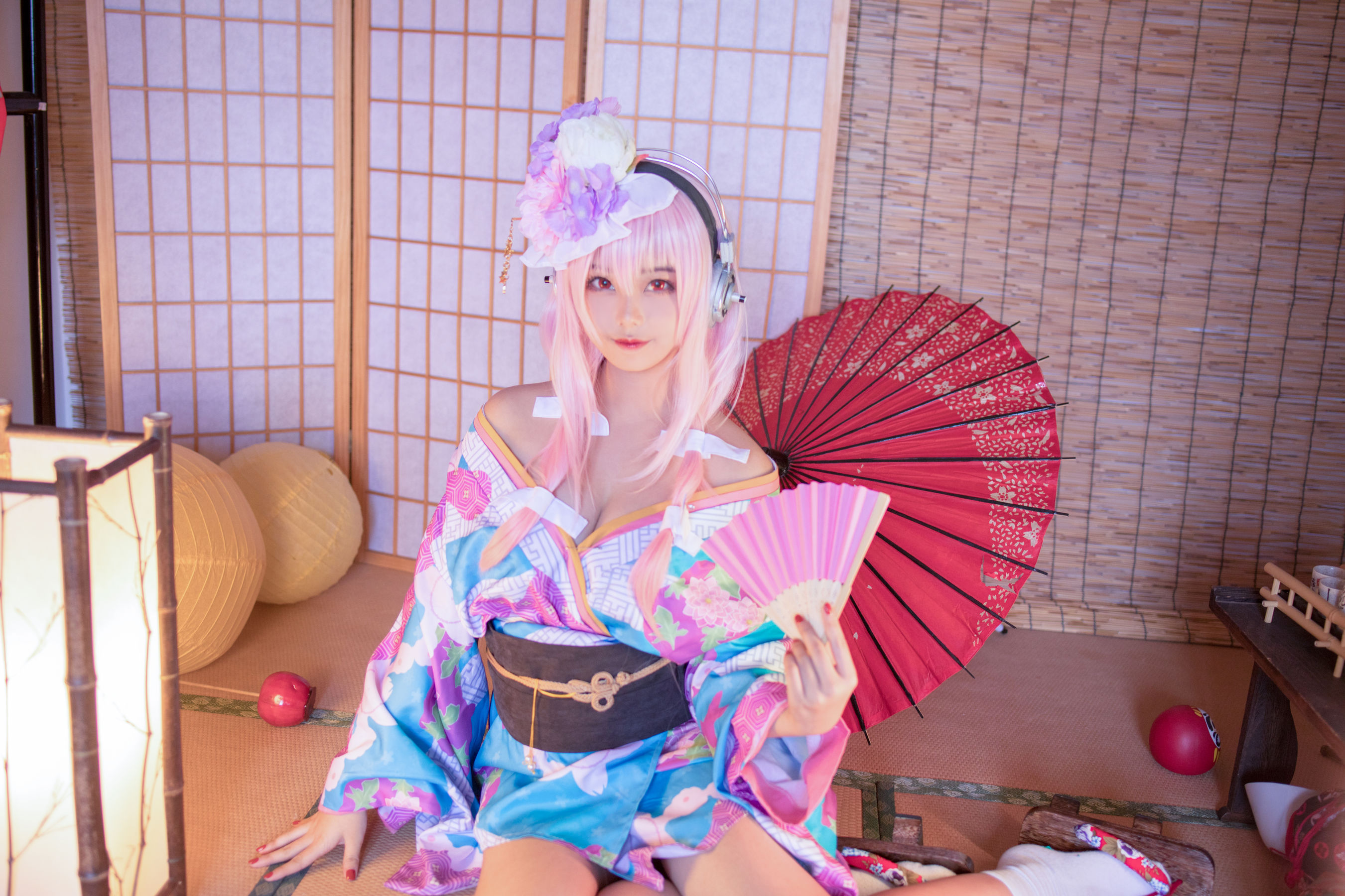 [Cosplay写真] 萌系小姐姐蜜汁猫裘 – 索尼子和服 [19P]