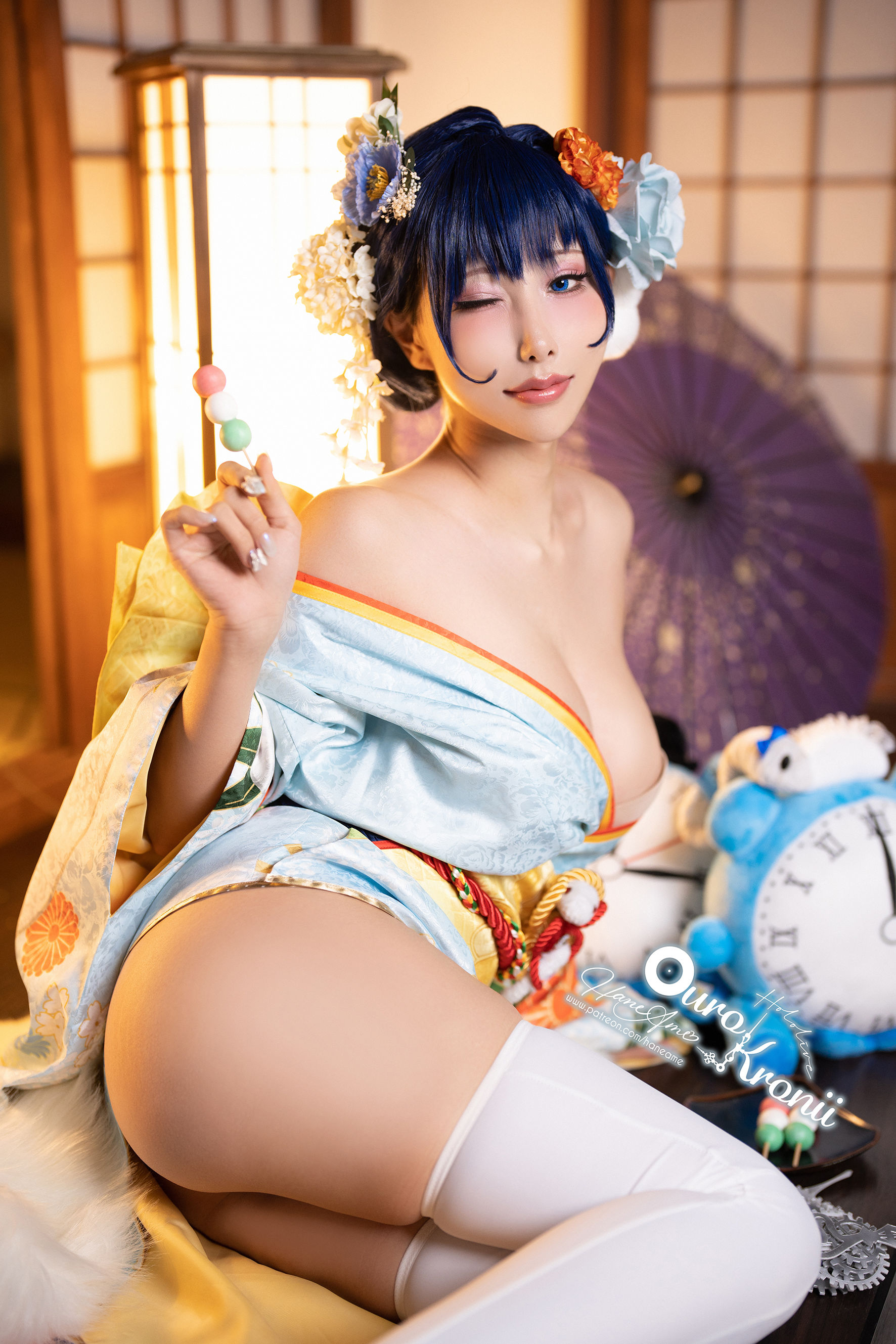 Hane Ame 雨波 – Hololive Kronii 時間 Kimono [26P]