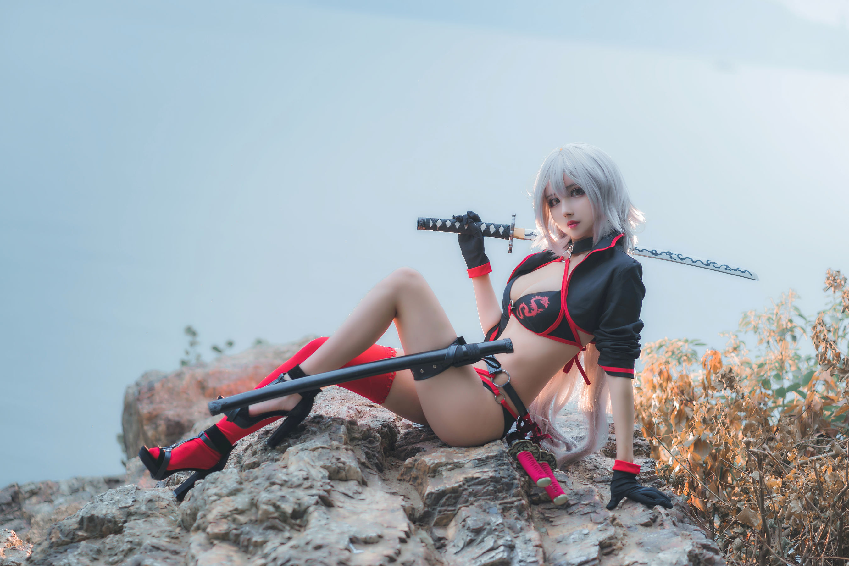 COS福利rioko凉凉子 泳装黑贞 [8P]