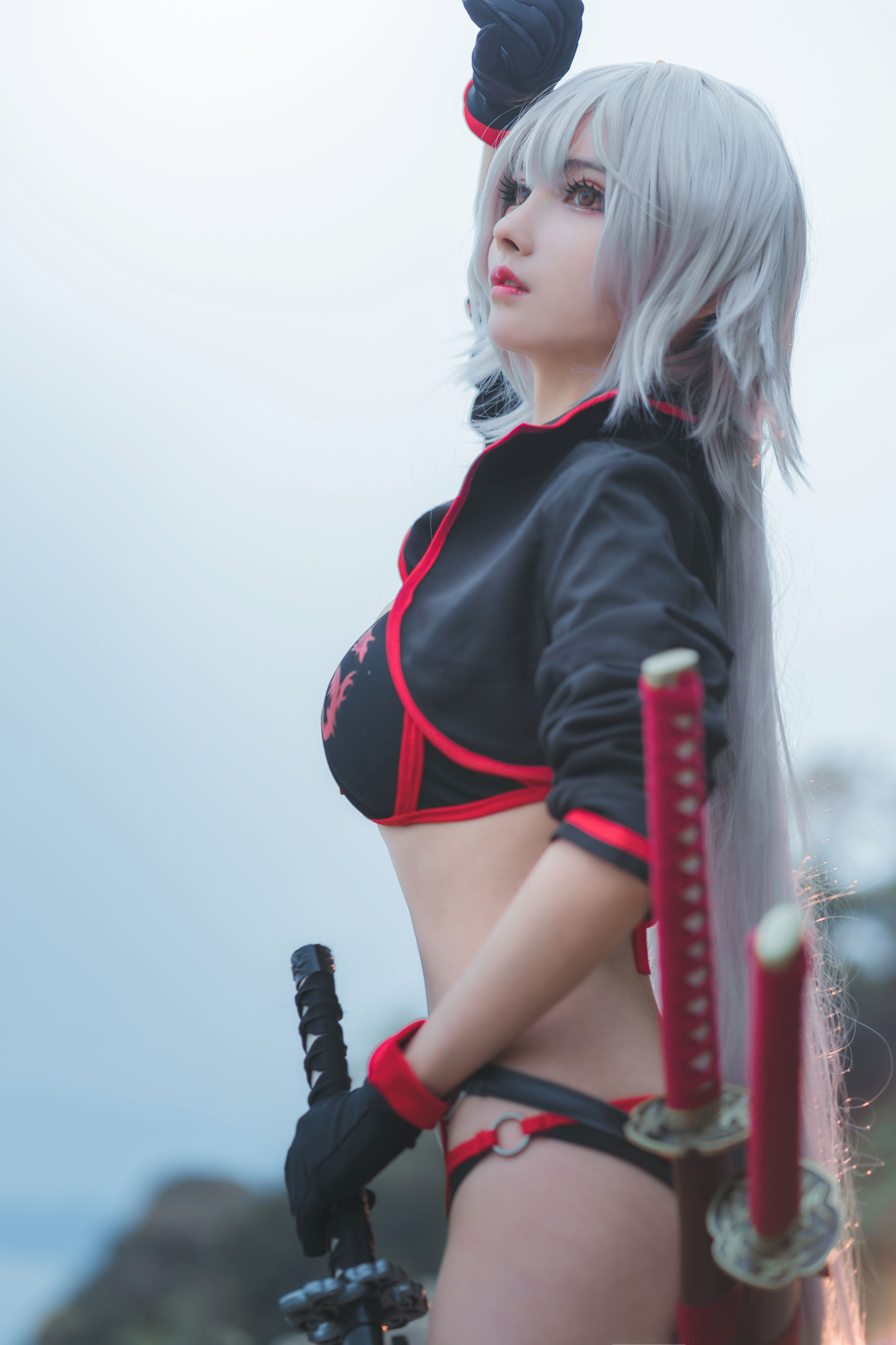 COS福利rioko凉凉子 泳装黑贞 [8P]