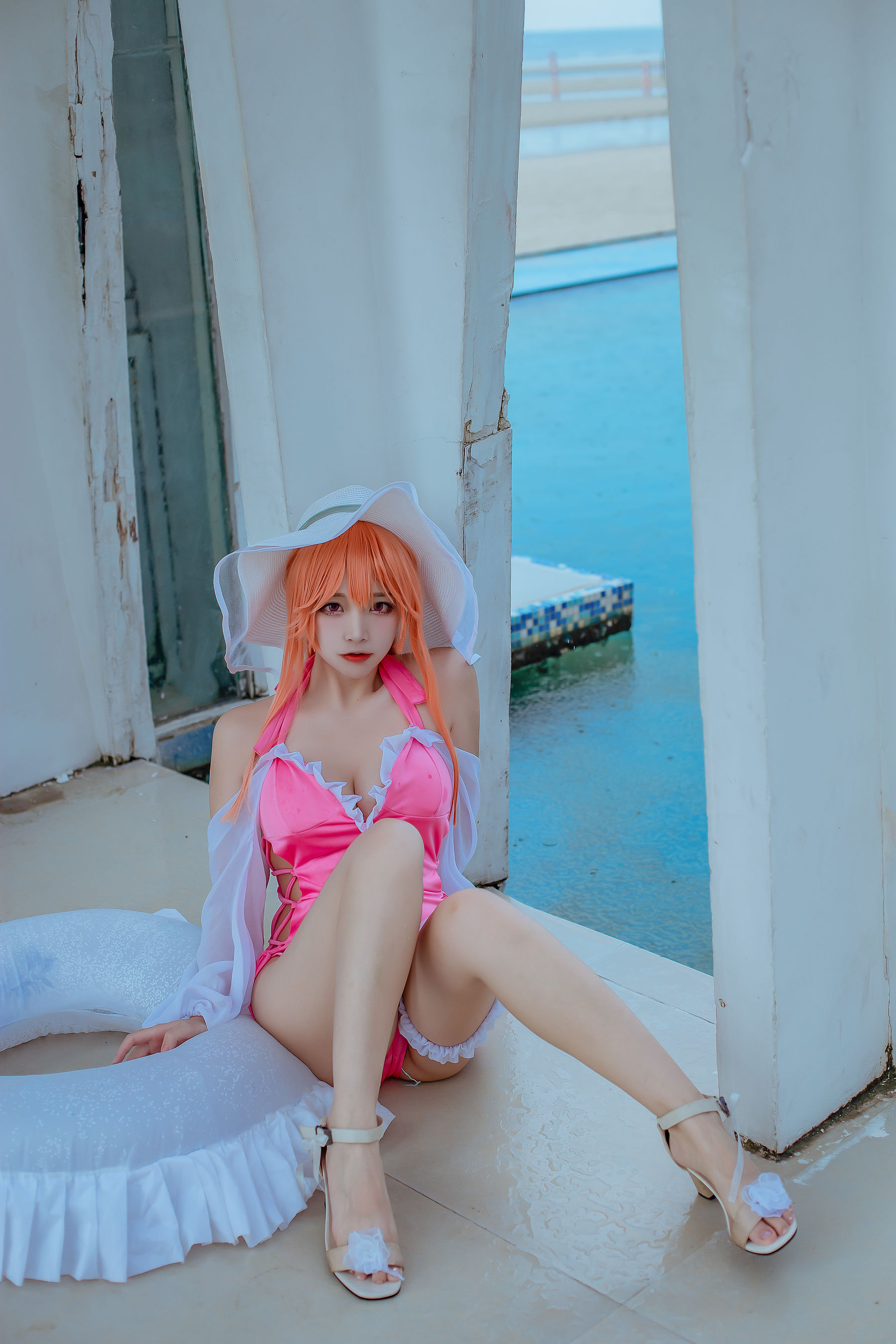 人气Coser二佐Nisa – 碧蓝 黎塞留泳装 [9P]