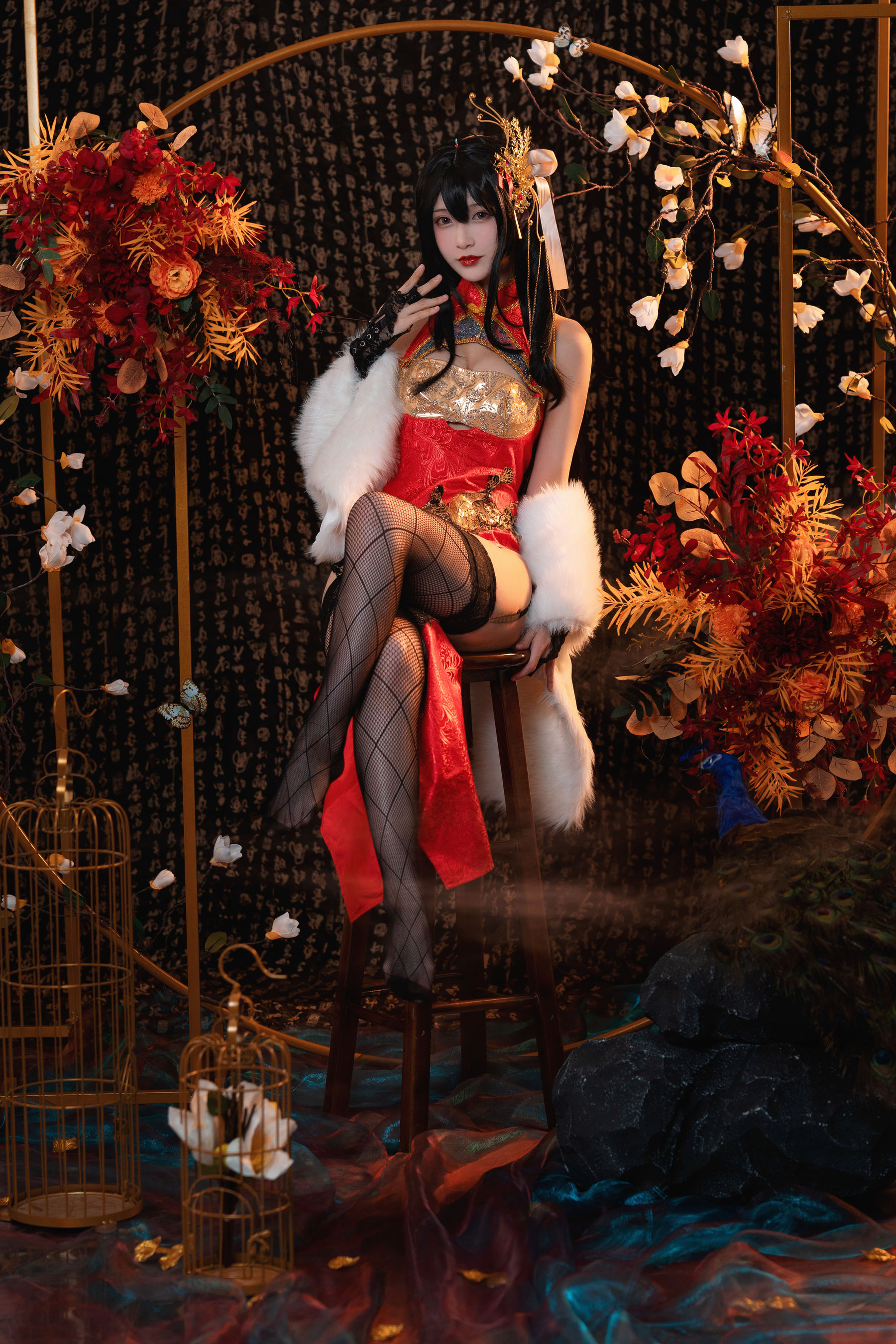 动漫博主铁板烧鬼舞w – 大凤旗袍 [30P]