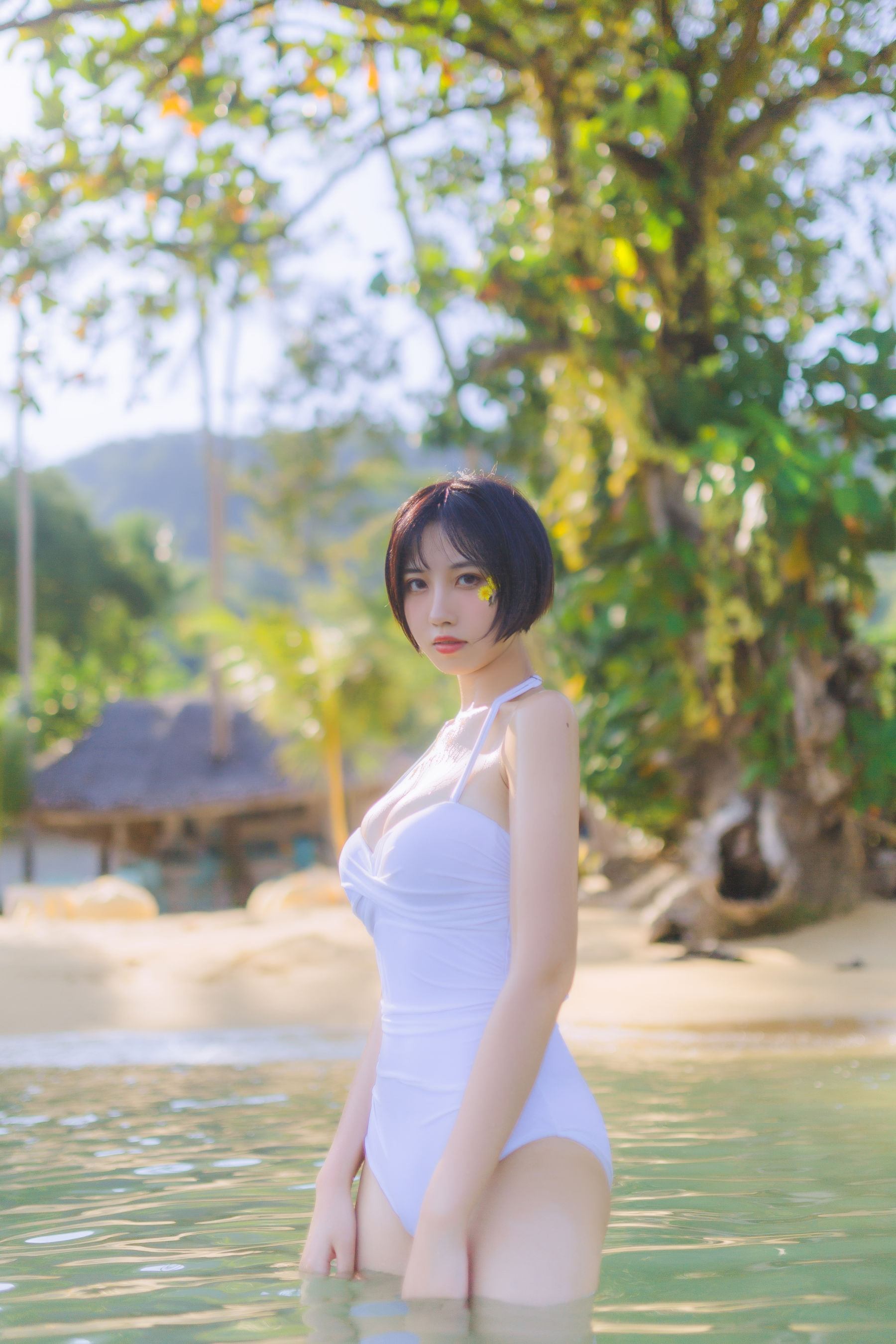 次元少女念雪ww – 白色泳衣 [30P]