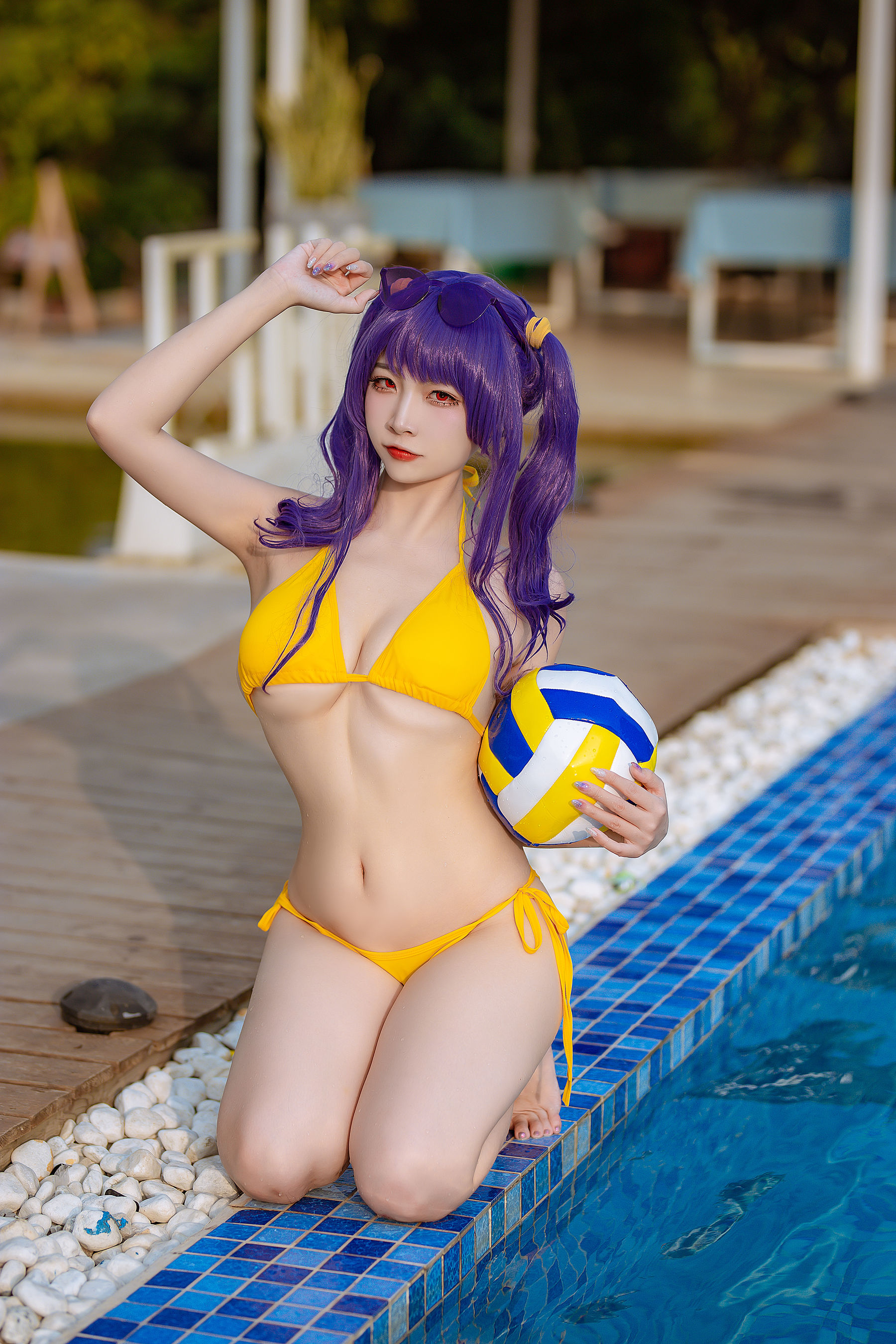 人气Coser二佐Nisa – 碧蓝 波拉泳装 [20P]