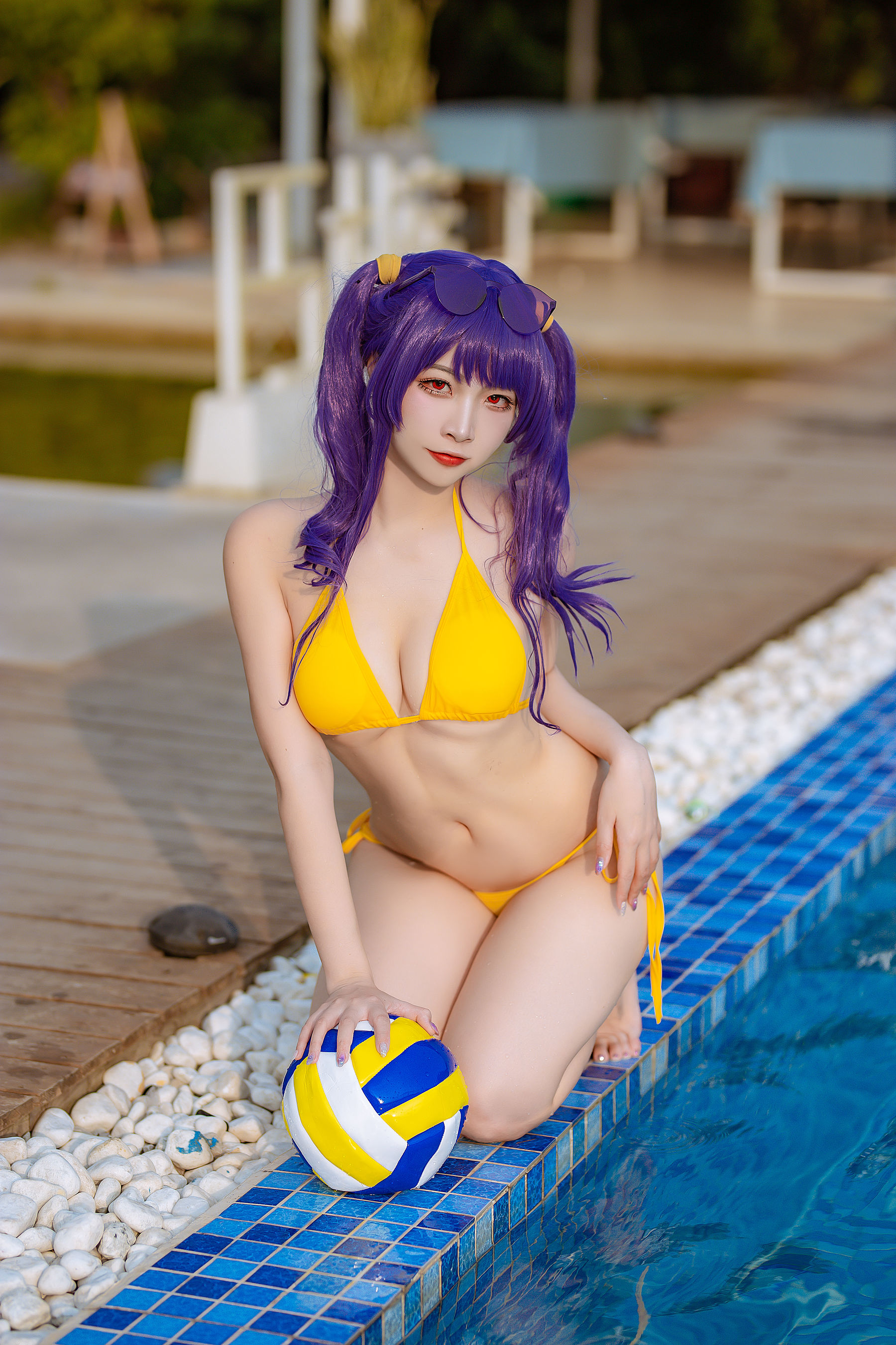 人气Coser二佐Nisa – 碧蓝 波拉泳装 [20P]