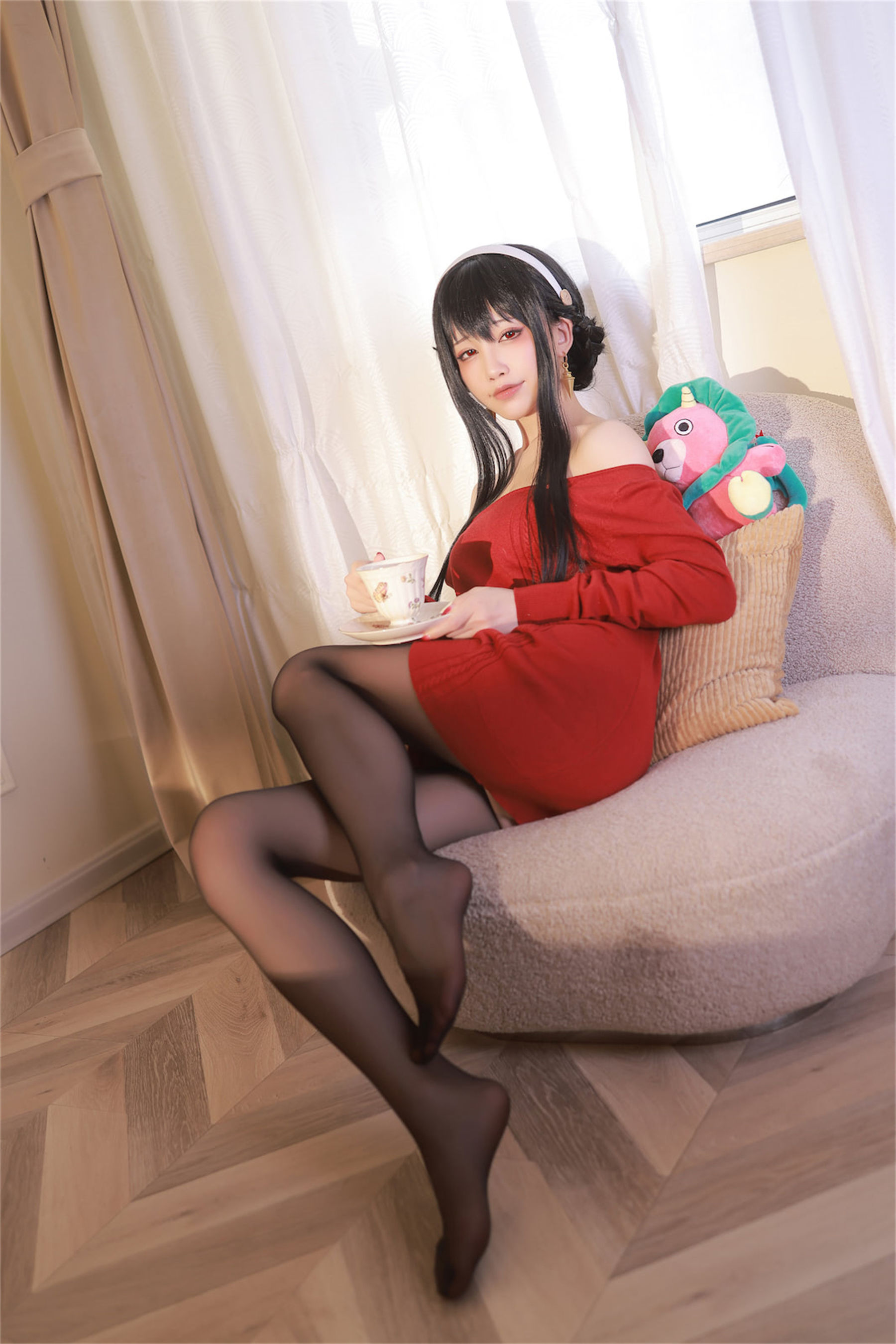 动漫博主水淼aqua – 夜兰 约尔红毛衣 [68P]