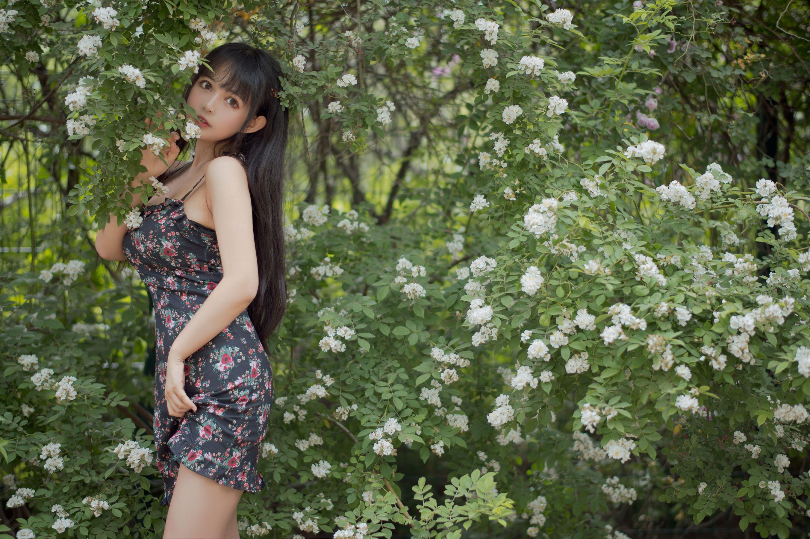 大眼萌妹黑猫猫OvO – 蔷薇1 [22P]