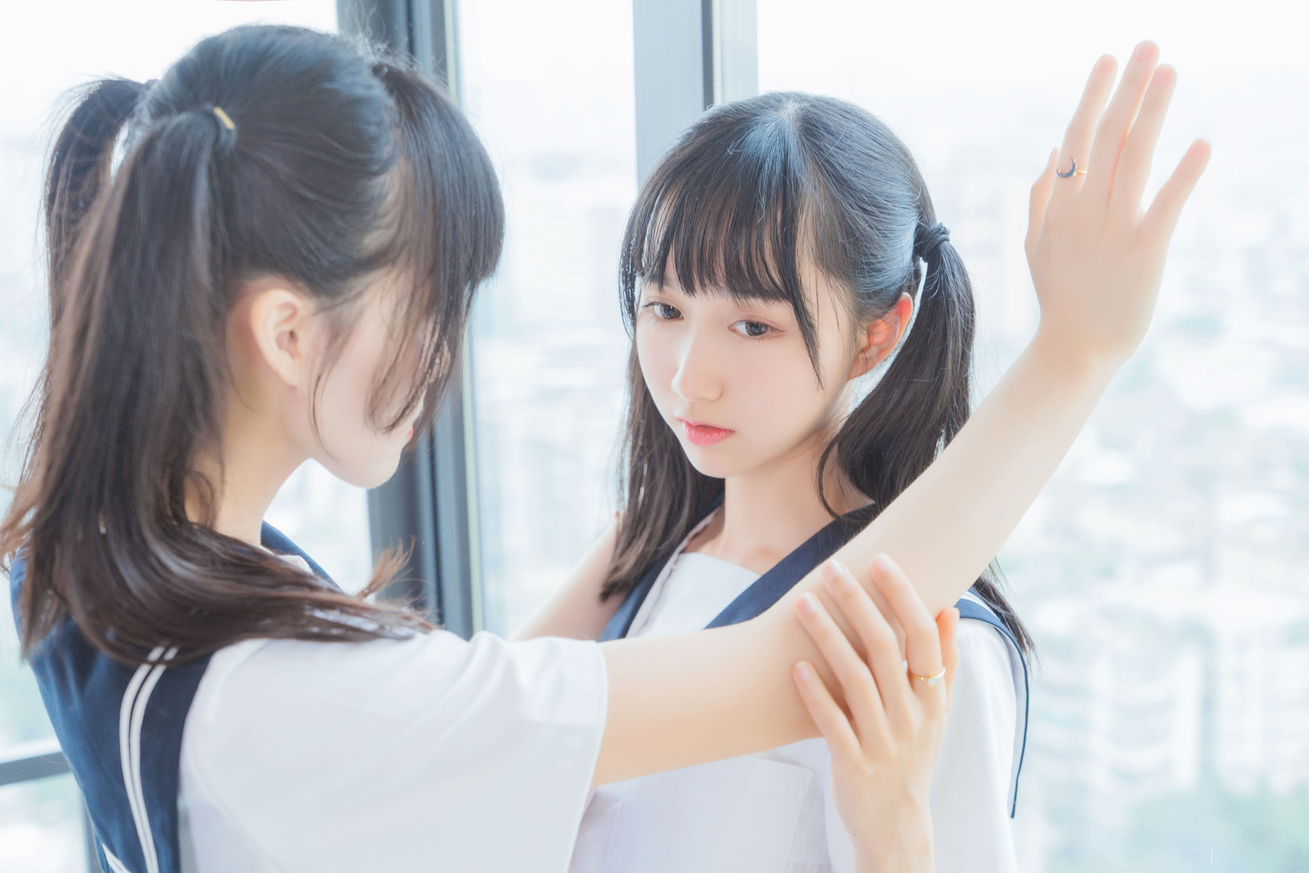 萌系小姐姐木绵绵OwO&#038;桜桃喵 她(制服×制服) [38P]