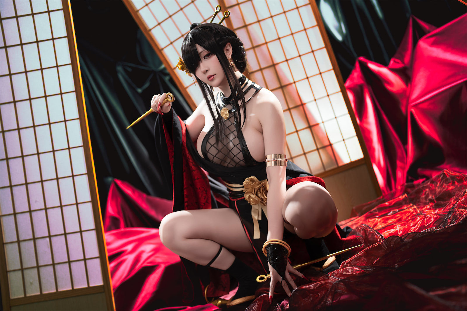 Coser小姐姐星之迟迟 – 圣诞节 约尔 同人和风战斗服 [78P]