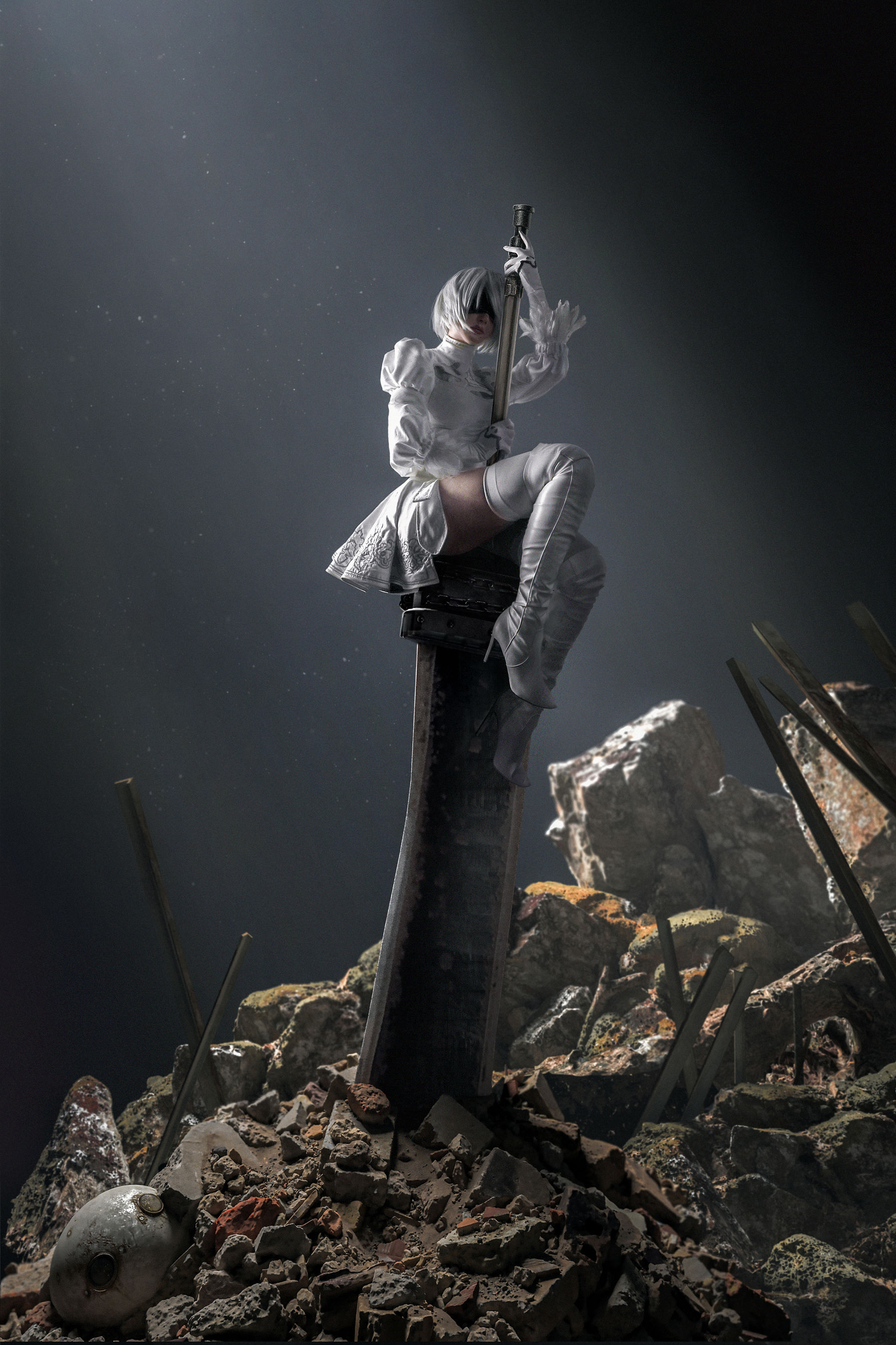 国外美女SayaTheFox – 2B White Dress [10P]