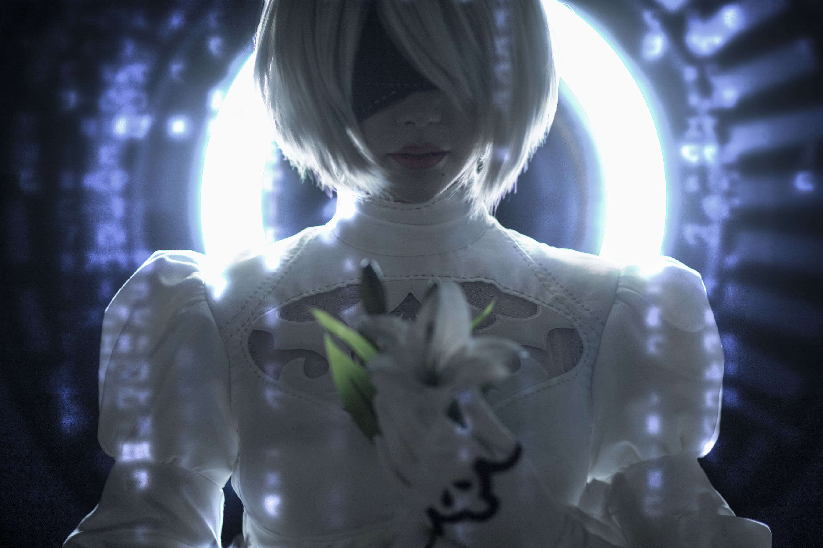 国外美女SayaTheFox – 2B White Dress [10P]