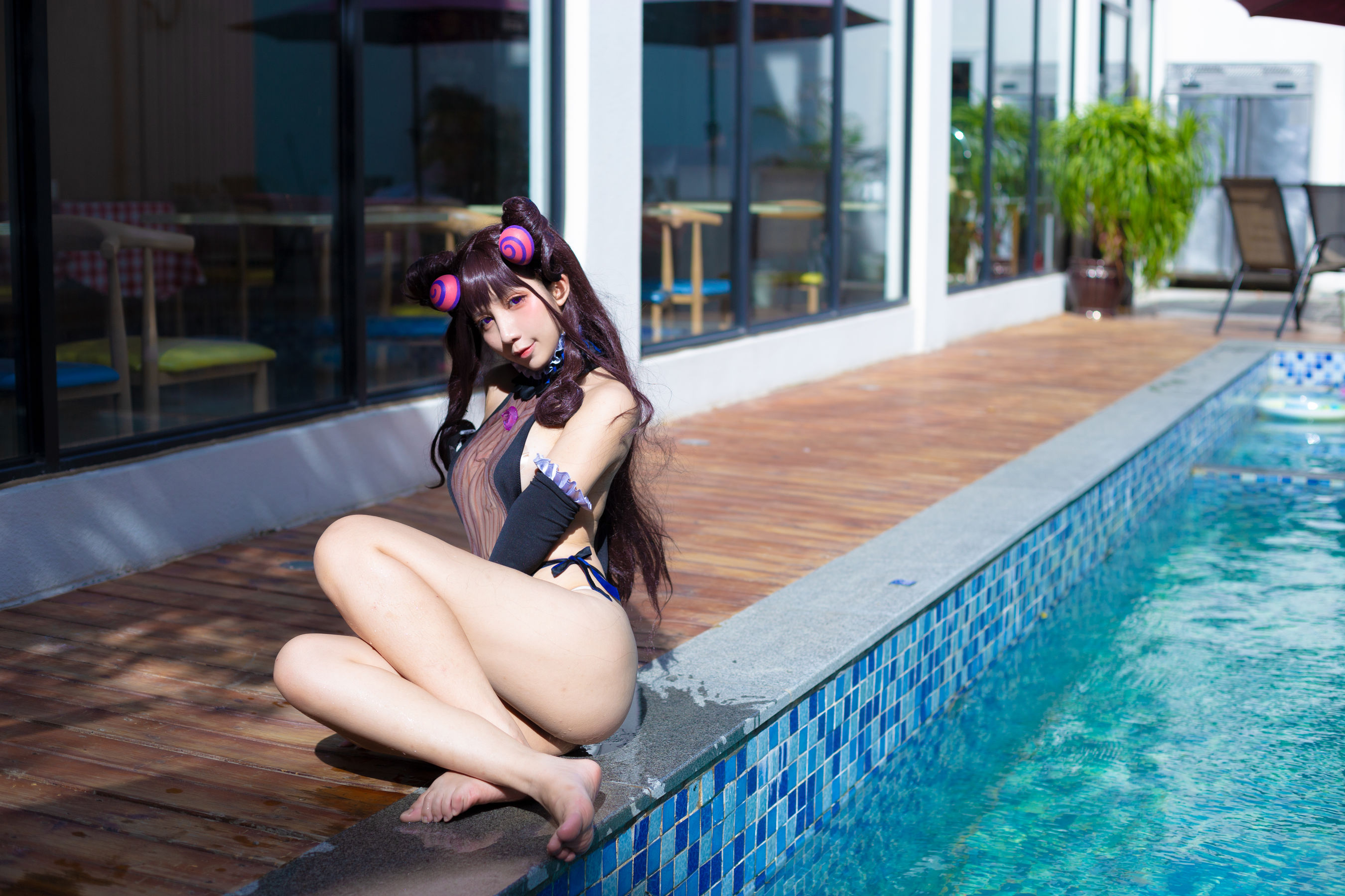 动漫博主九曲Jean – 紫式部泳装 [16P]