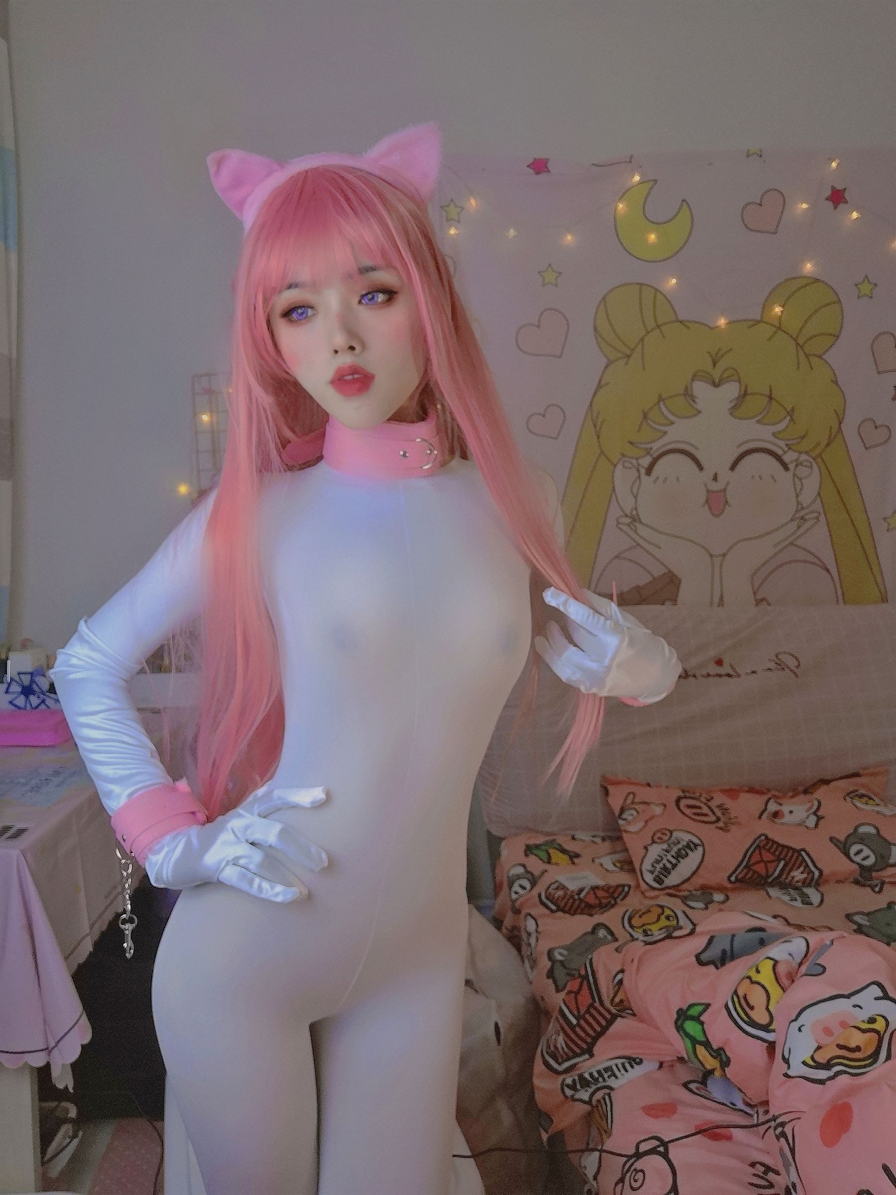 钛合金大粑粑 – 连体白丝 [15P]