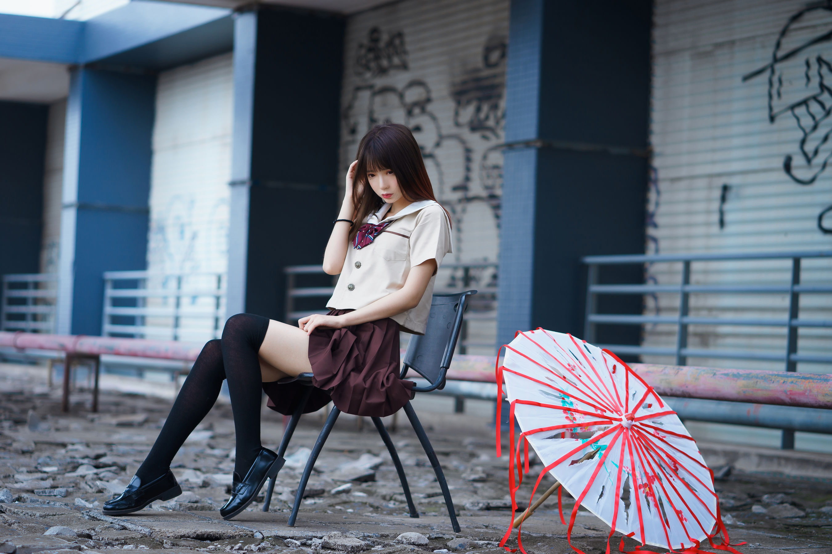 [萝莉COS] 疯猫ss《丝袜狂想曲(伞)》 [42P]