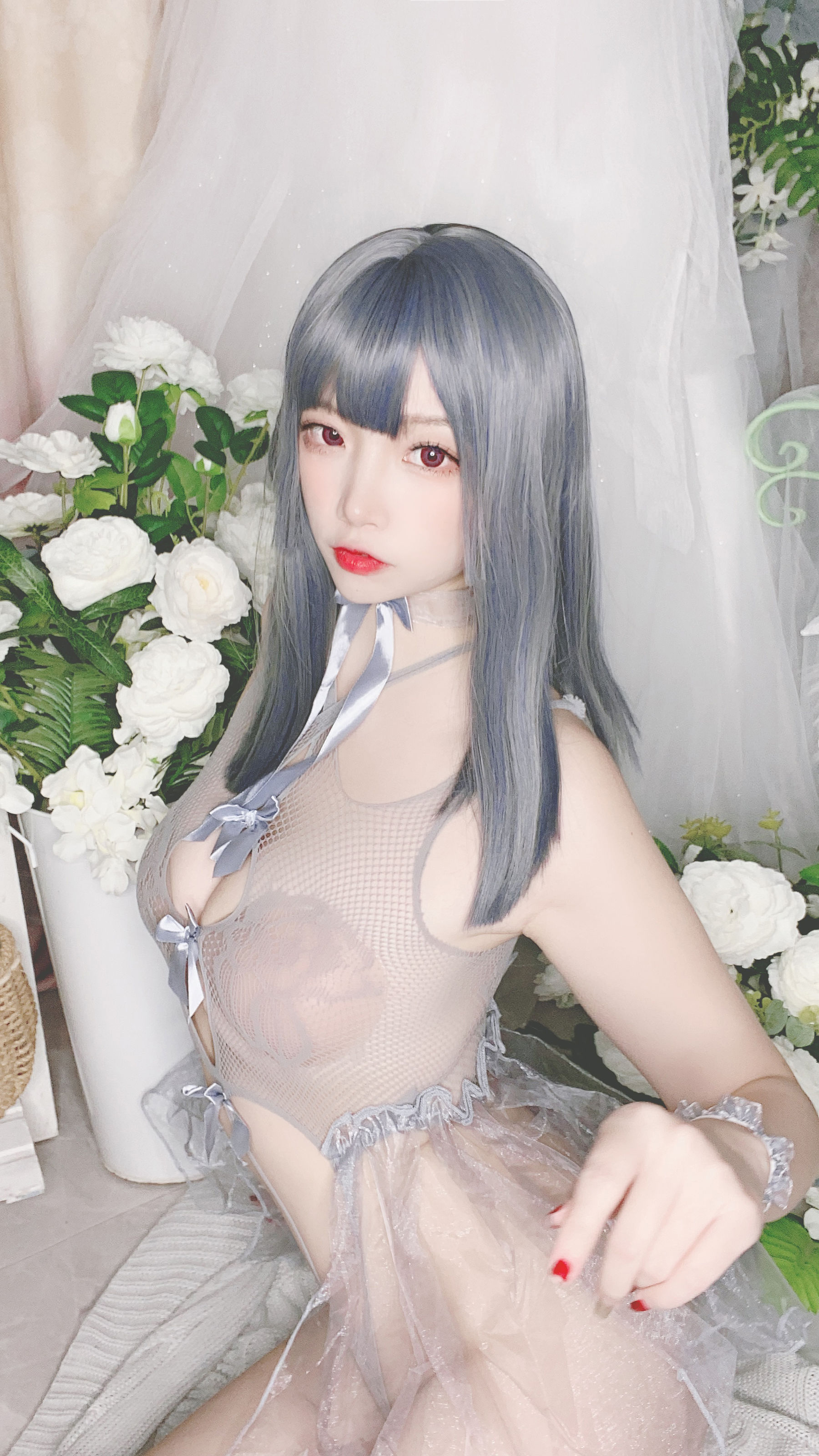 [Cosplay写真] 人气Coser二佐Nisa – 蓝色网状比基尼 [38P]