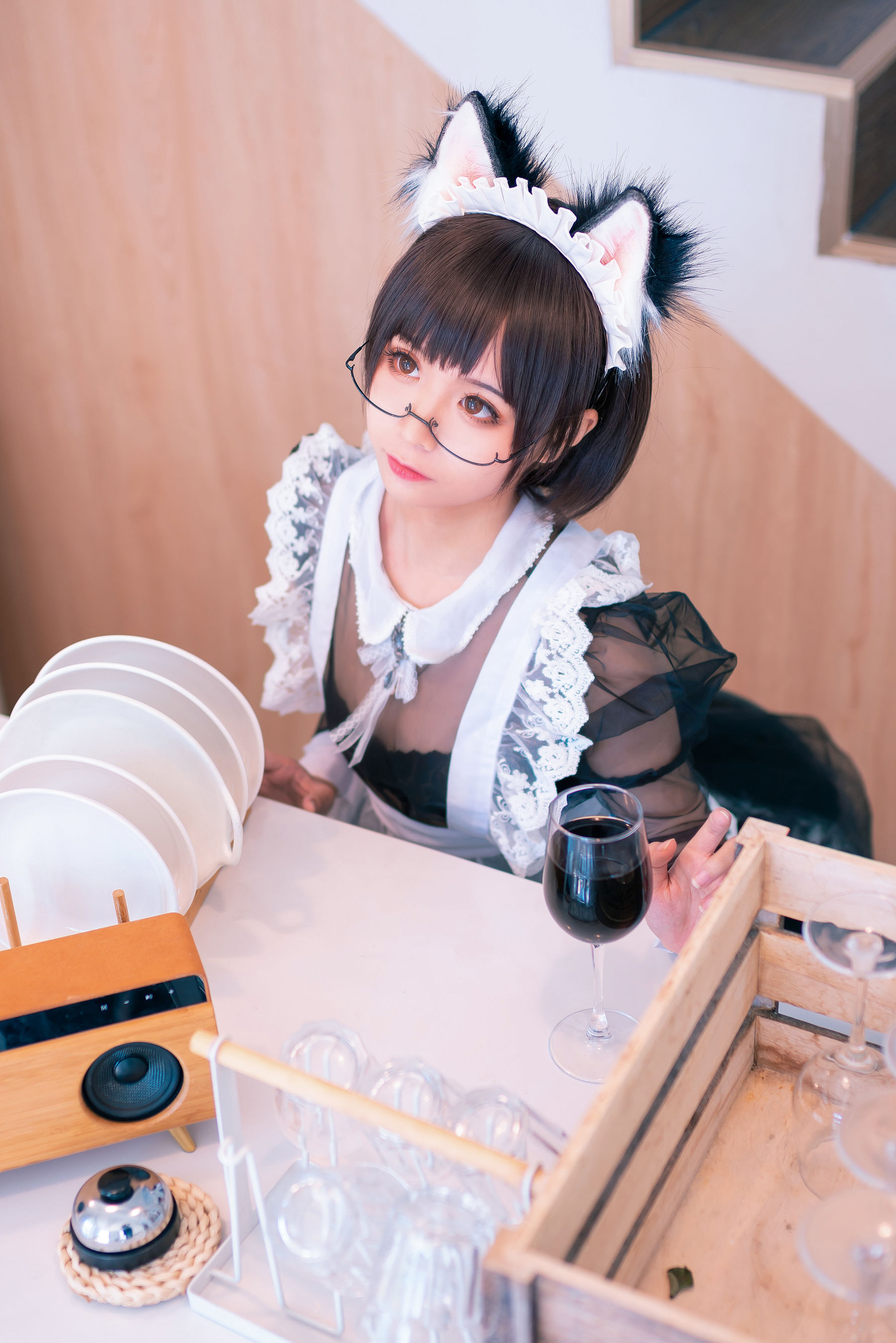 [Cosplay写真] 动漫博主蠢沫沫 – 透明女仆 [38P]