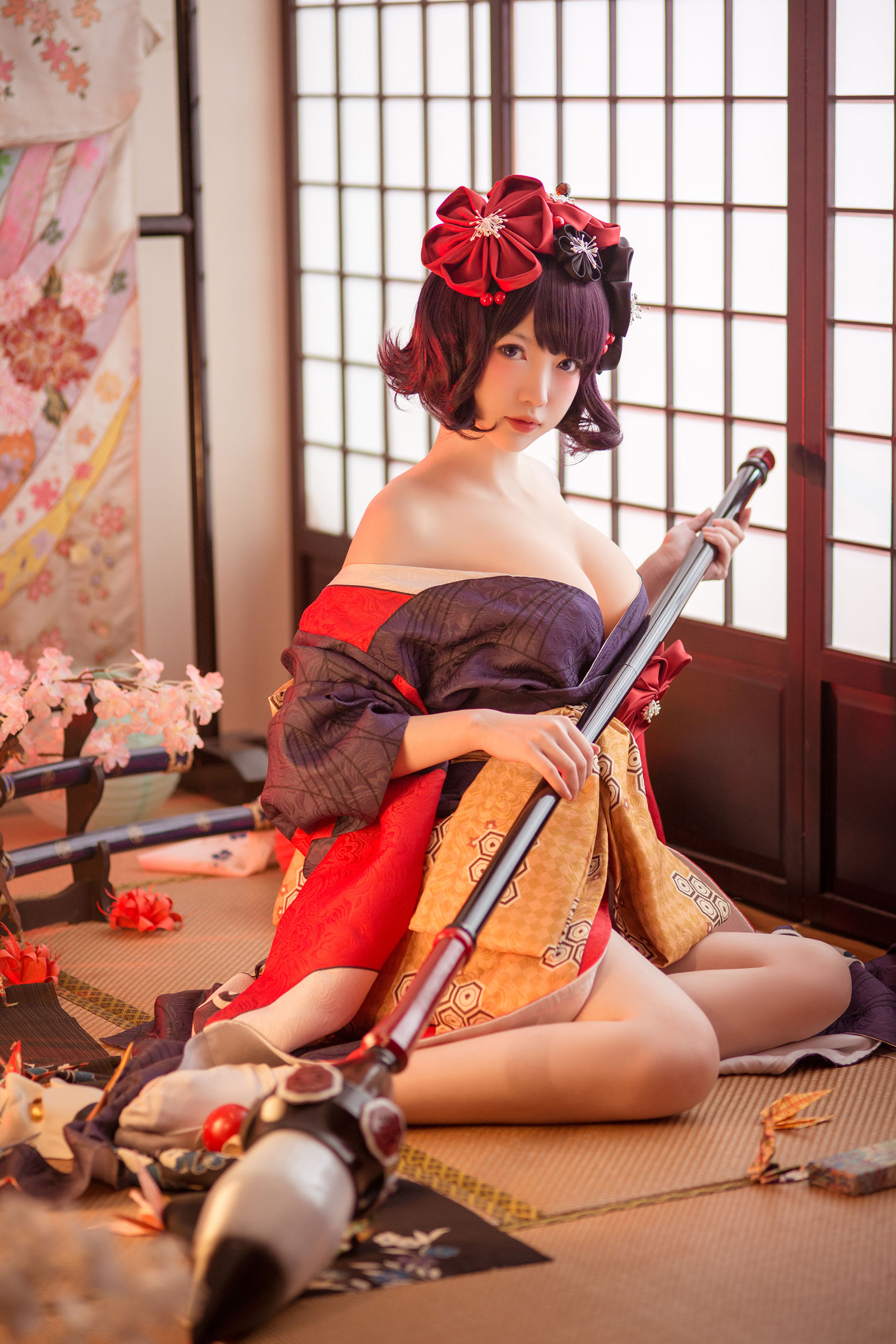 大胸萌妹妖少you1 – 葛饰北斋 [9P] 插图1