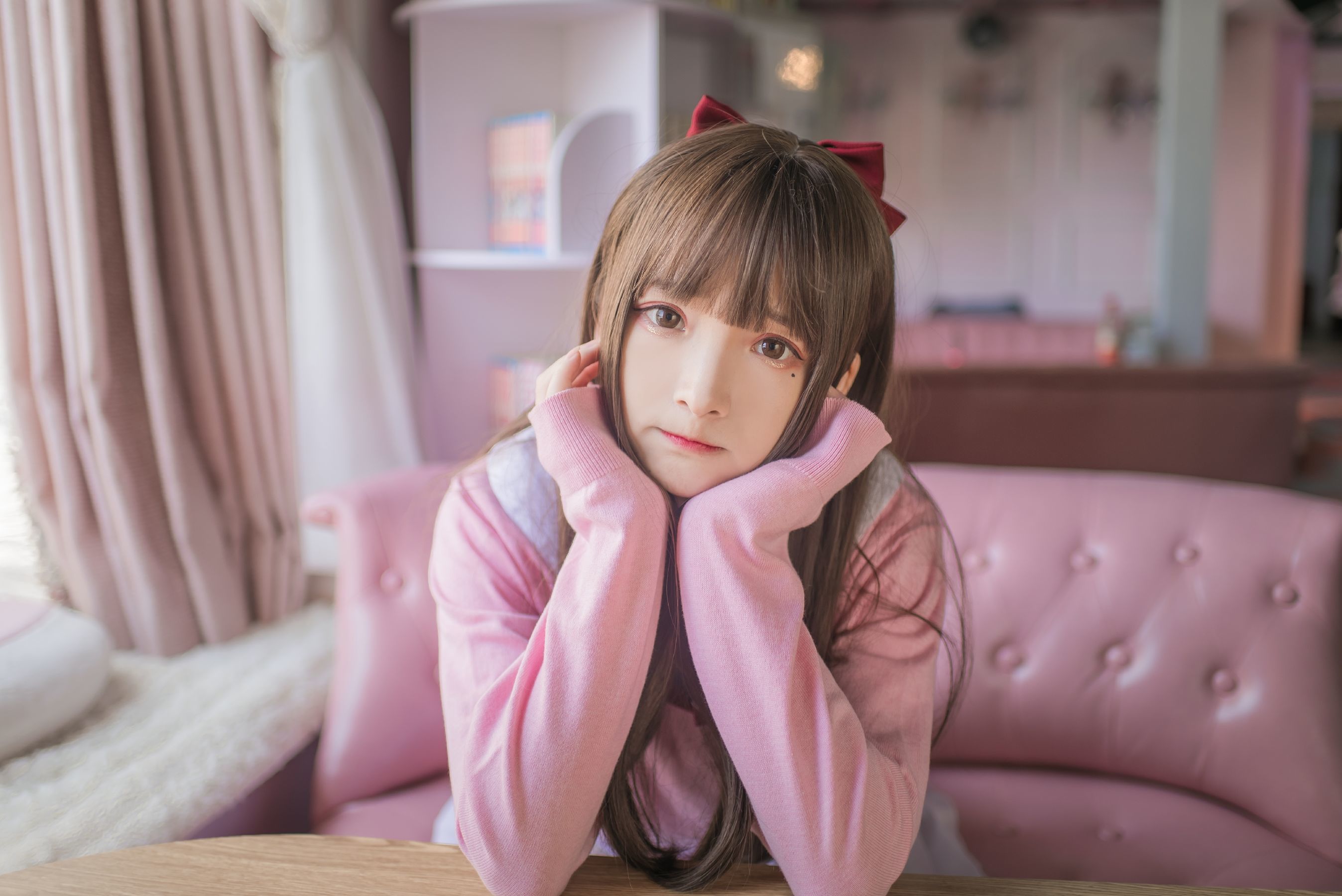 二次元美女古川kagura – 粉色JK [16P] 插图1