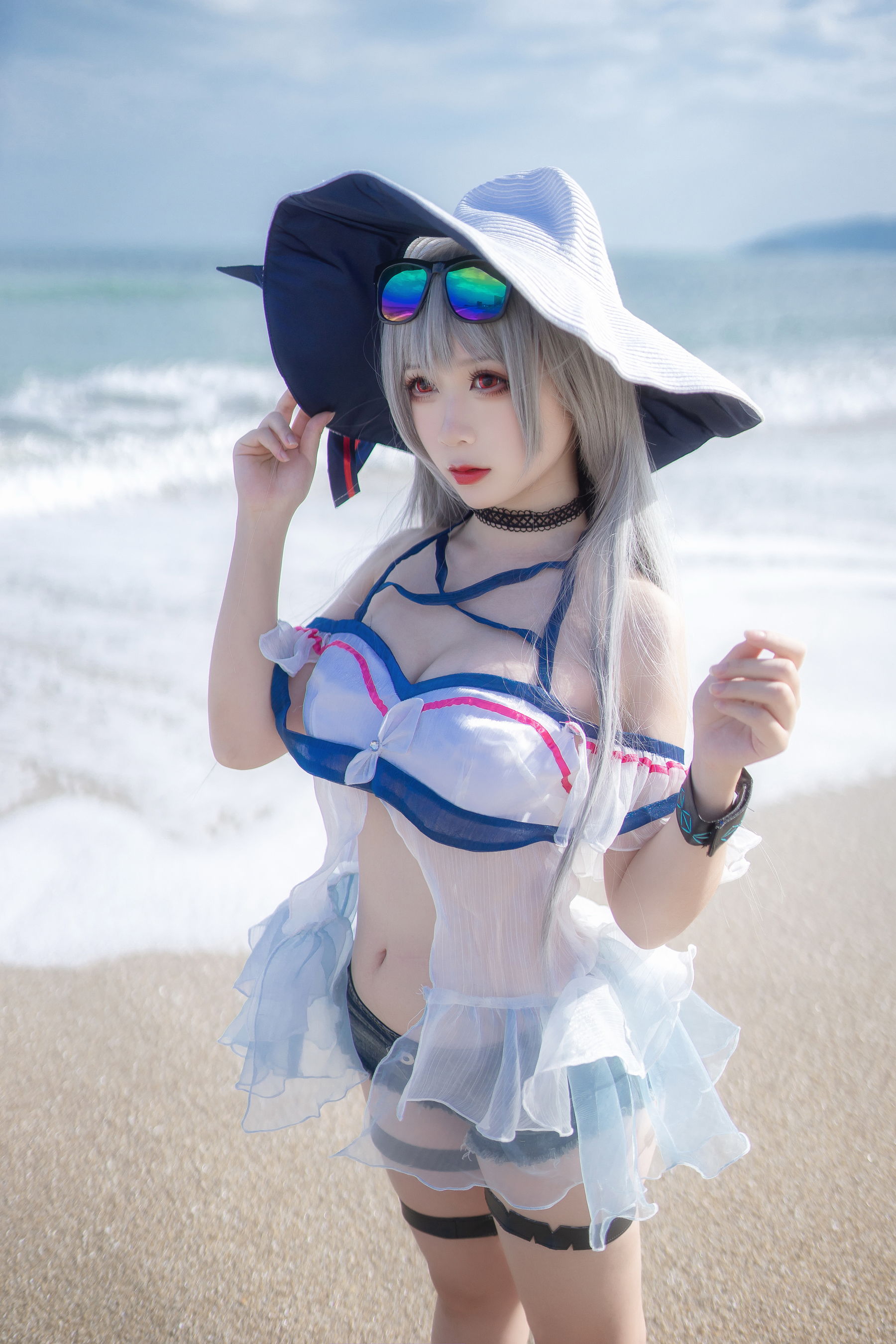 动漫博主樱落酱w – 斯卡蒂泳装 [21P] 插图1
