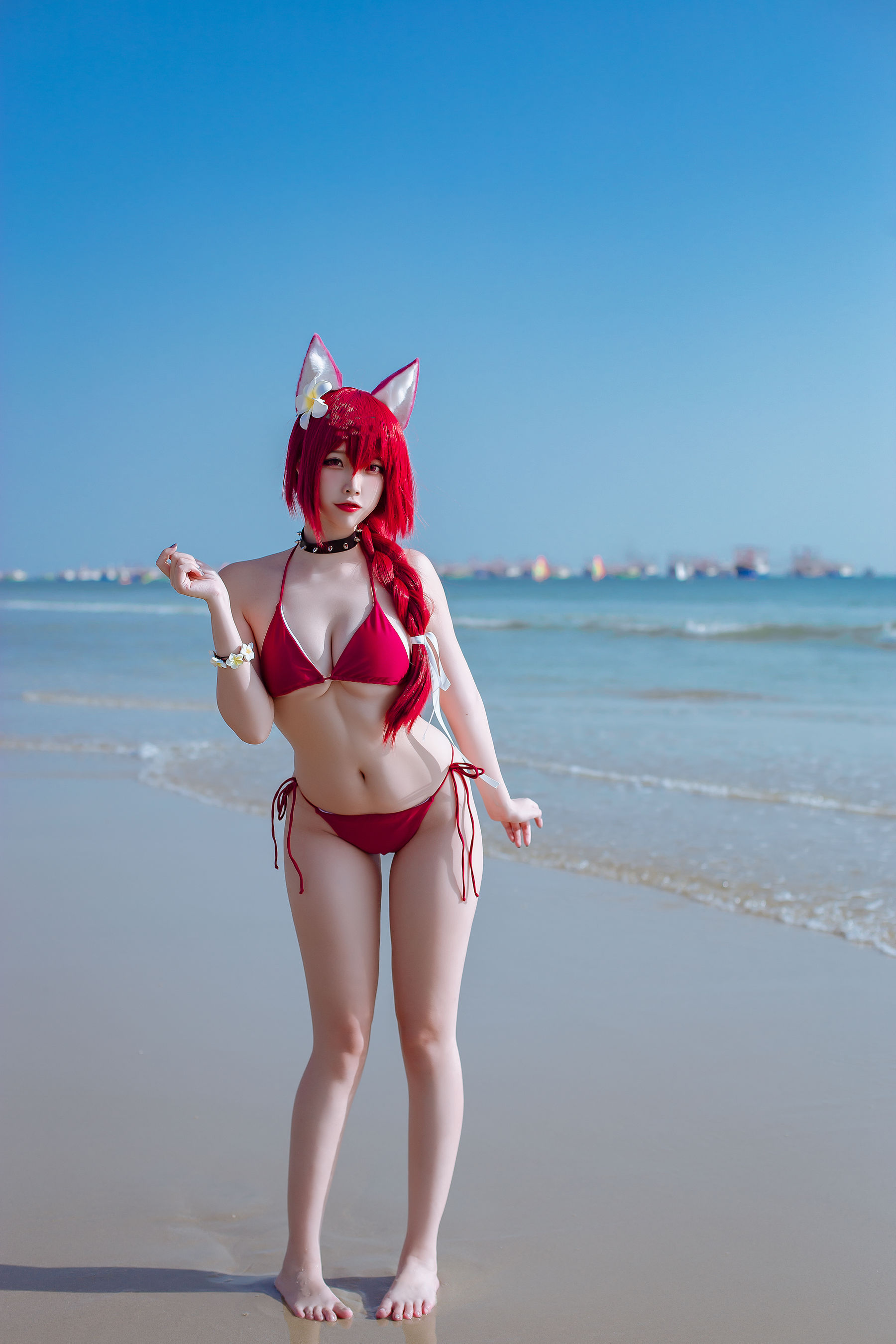 人气Coser二佐Nisa – 碧蓝 千代田泳装 [20P]