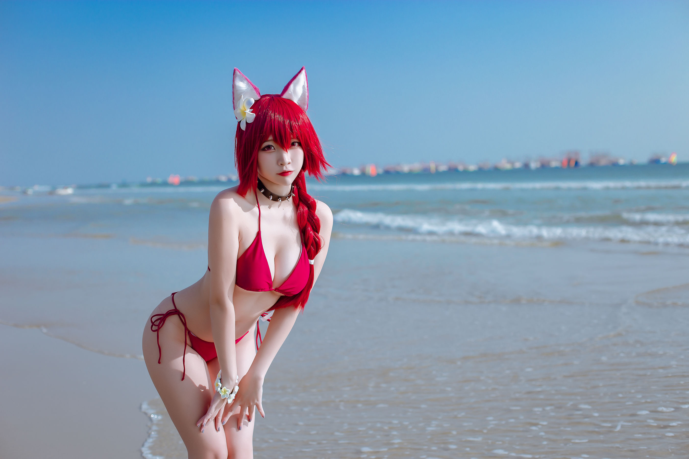 人气Coser二佐Nisa – 碧蓝 千代田泳装 [20P]