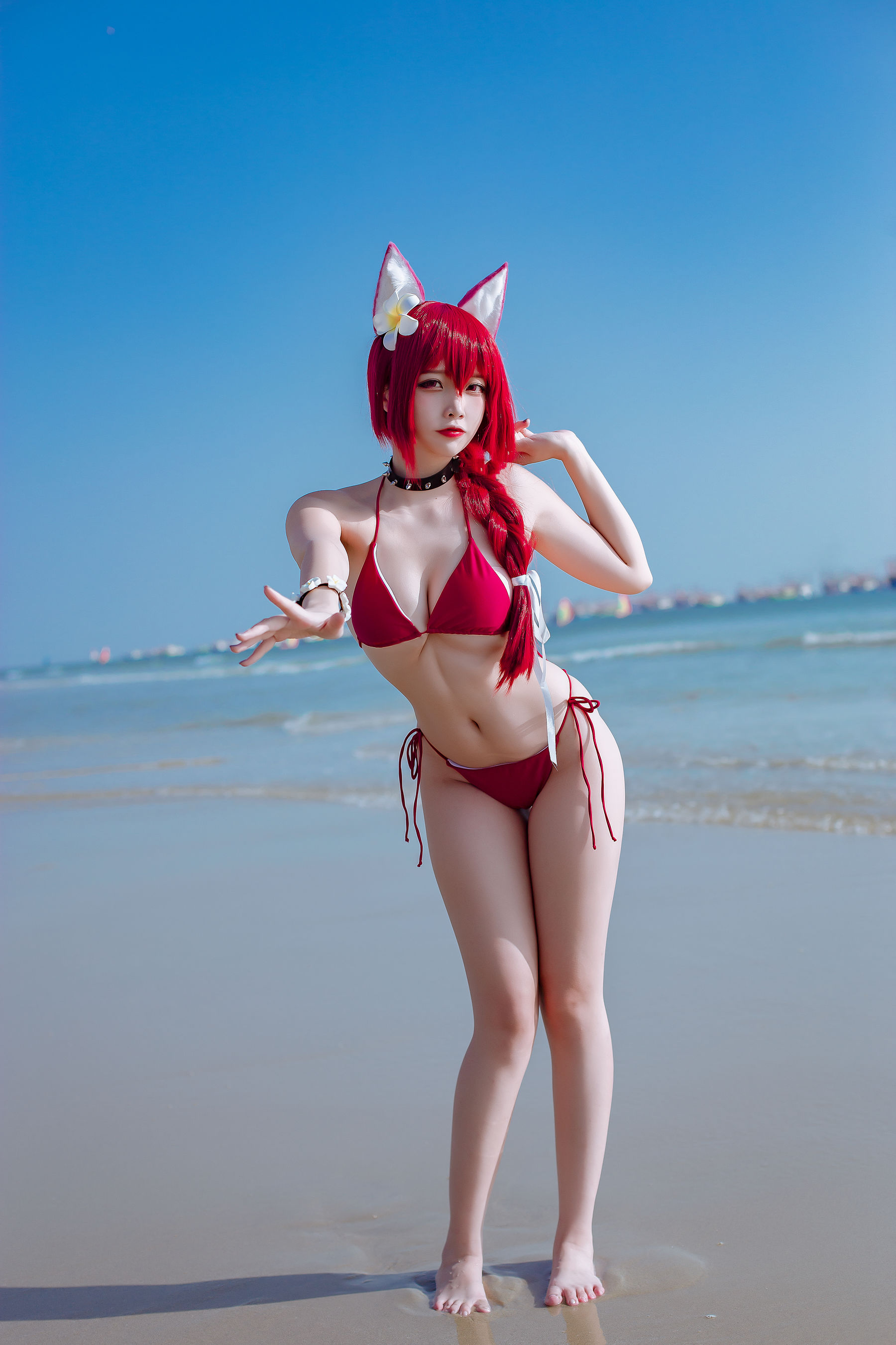 人气Coser二佐Nisa – 碧蓝 千代田泳装 [20P]