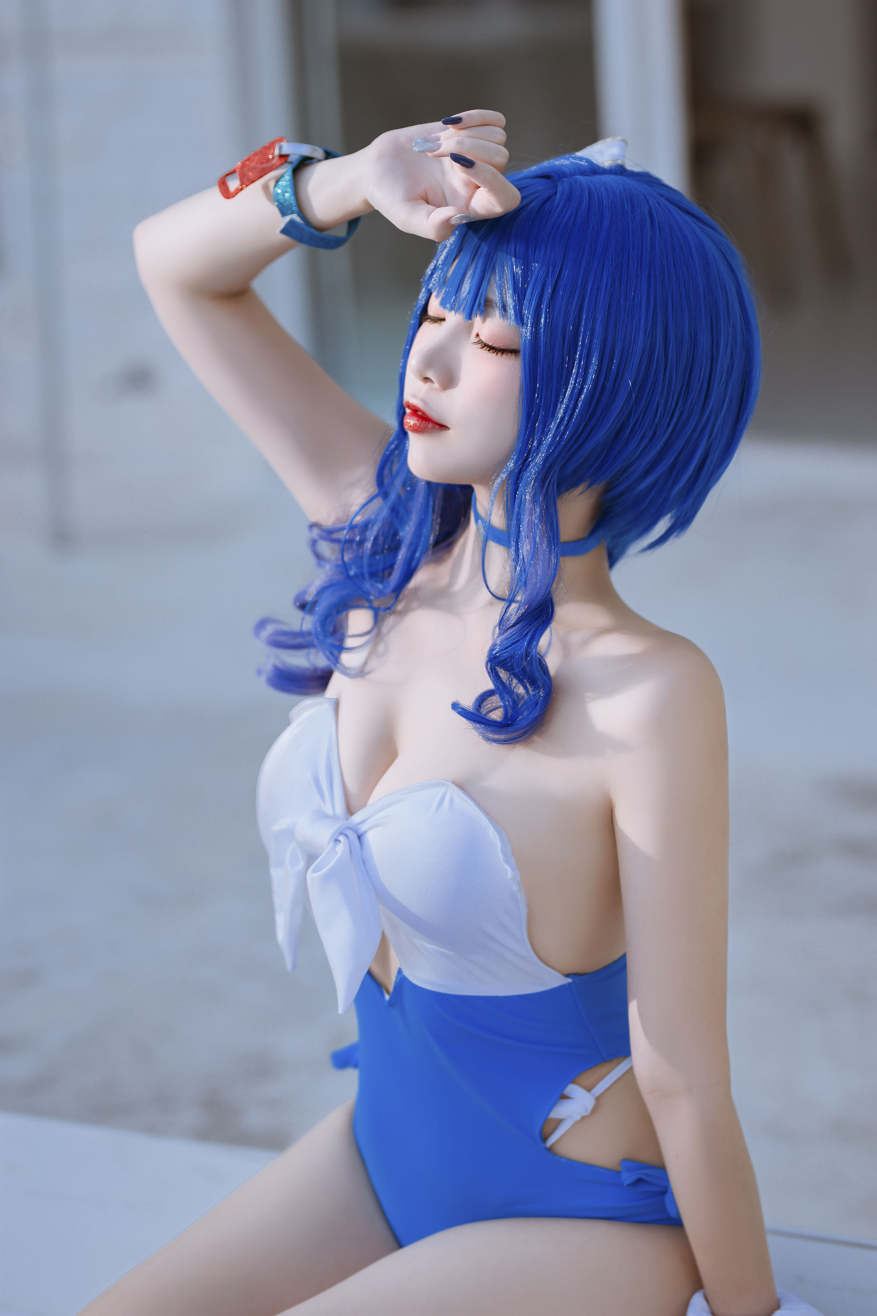 人气Coser二佐Nisa – 碧蓝 圣路易斯泳装 [26P]