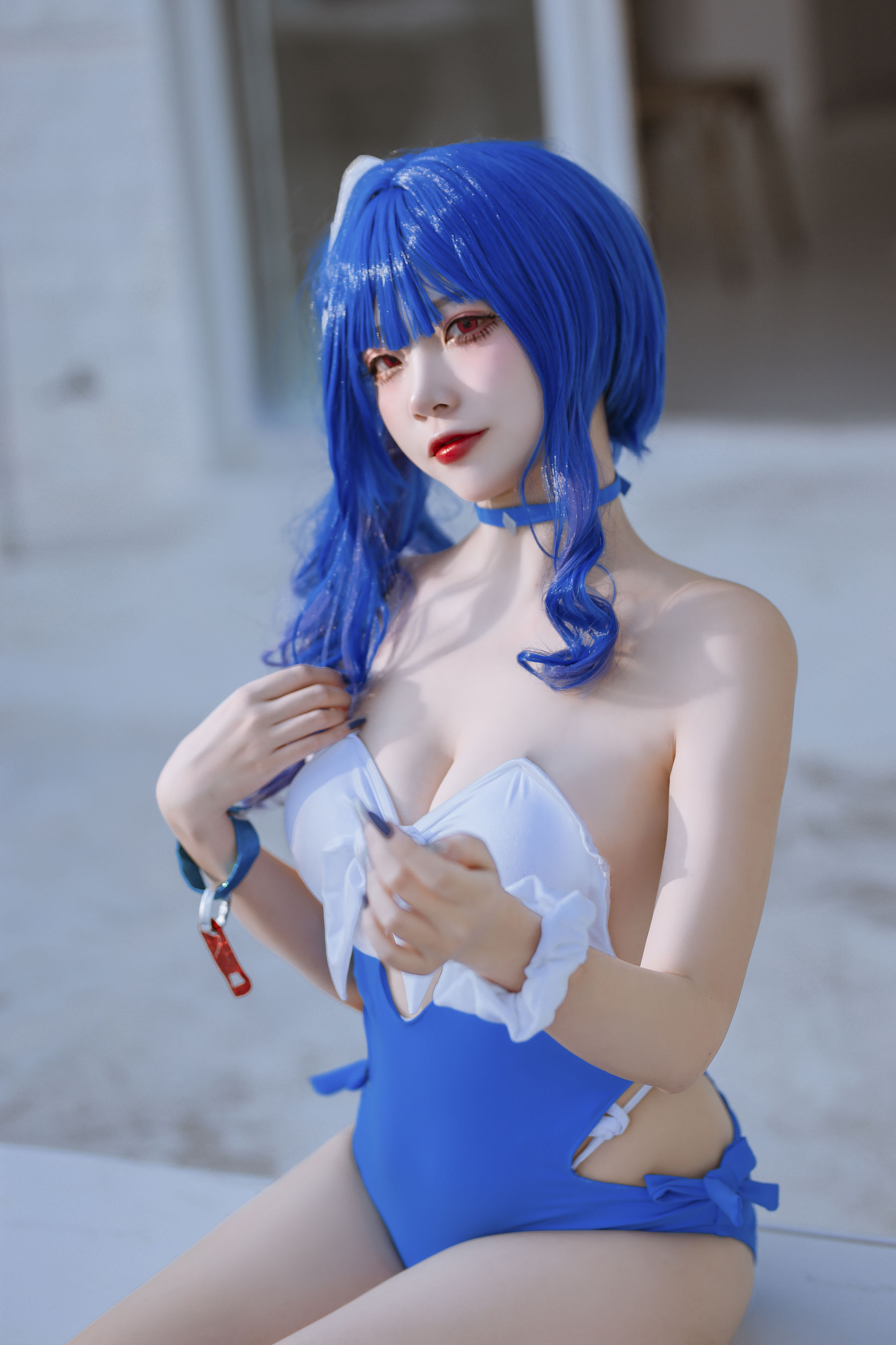 人气Coser二佐Nisa – 碧蓝 圣路易斯泳装 [26P]