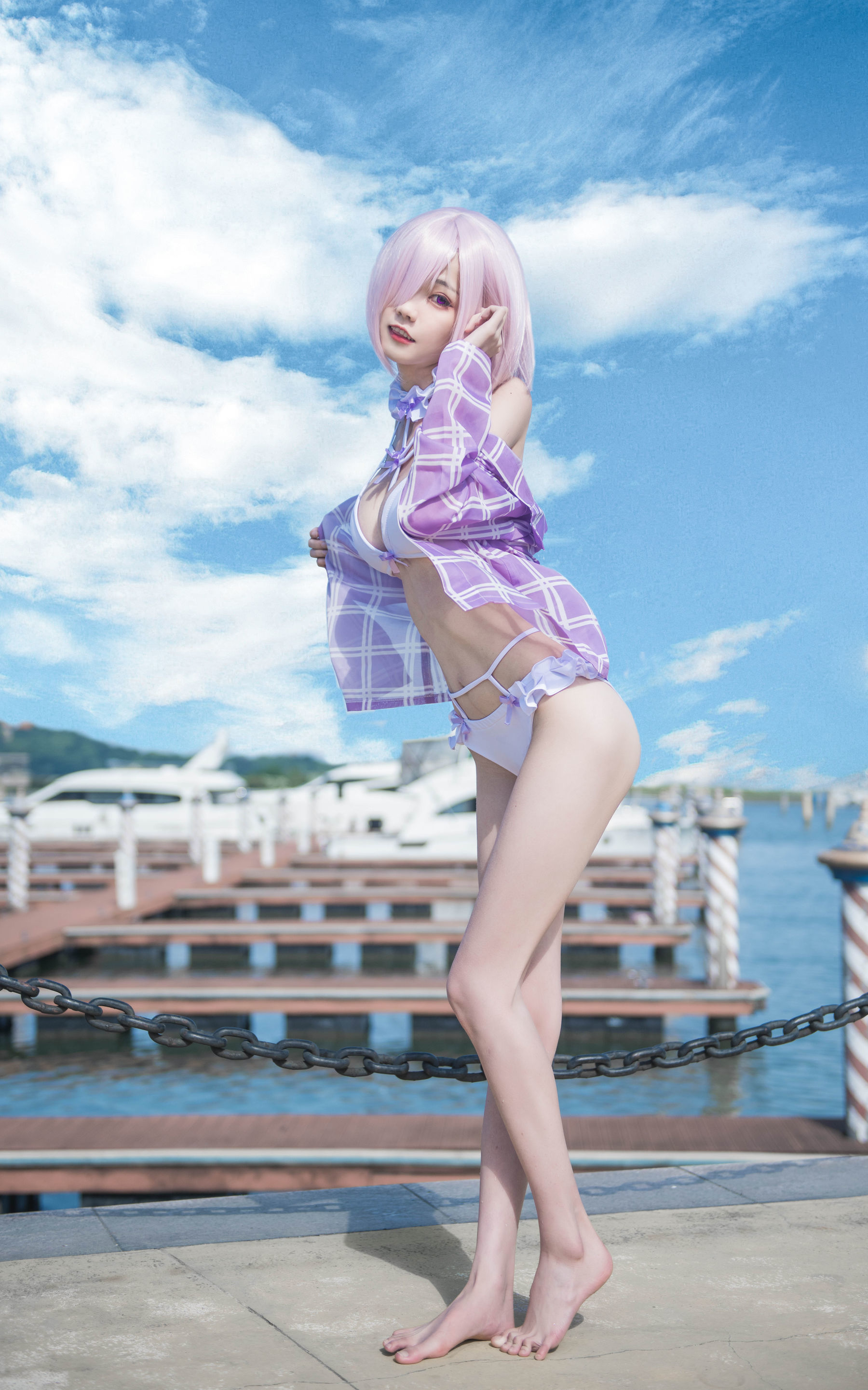 [萝莉COS] 小妖精你的负卿 – 玛修泳装 [16P] 插图1