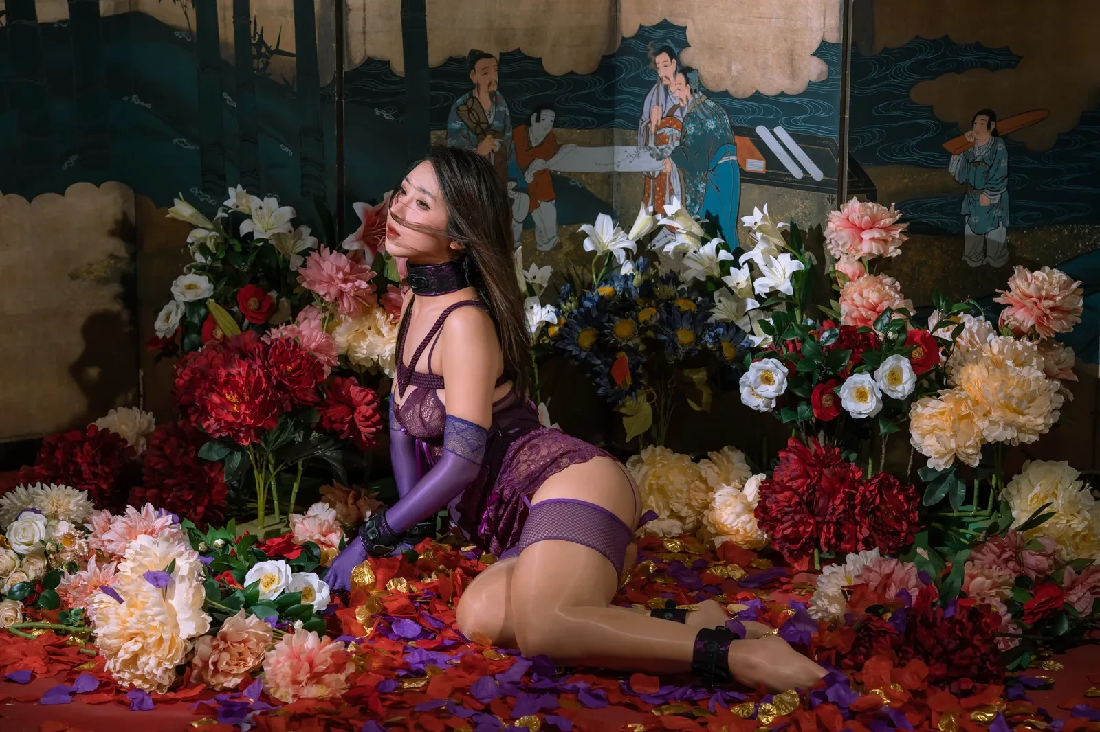 云溪溪 – 奶桃 繁花 [130P]