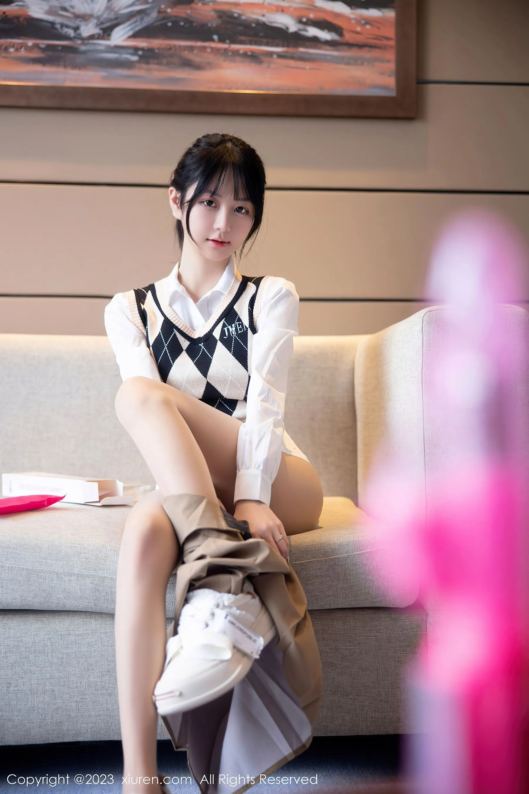 秀人网 No.6329 谢小蒽 短裙美腿 插图1