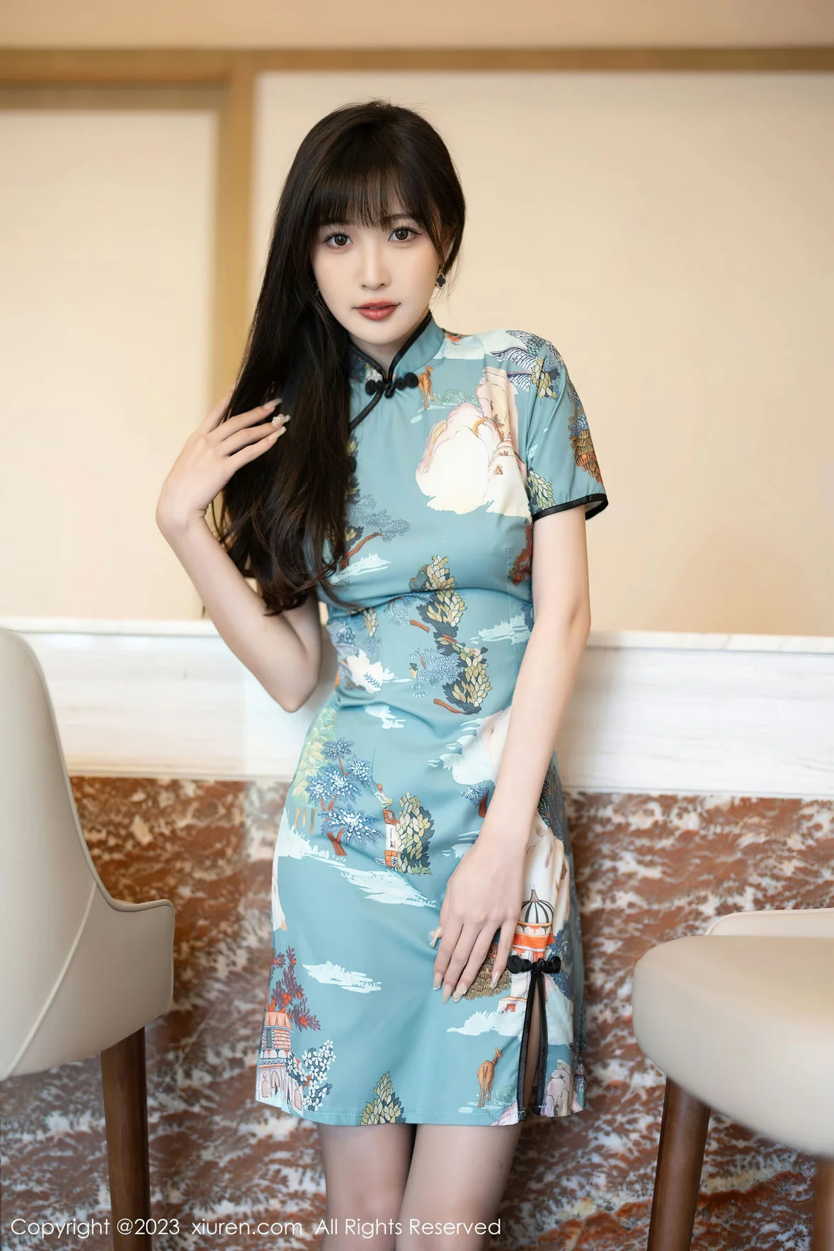 XiuRen 秀人 No.6953 林星阑 绿色旗袍性感写真 [82P]