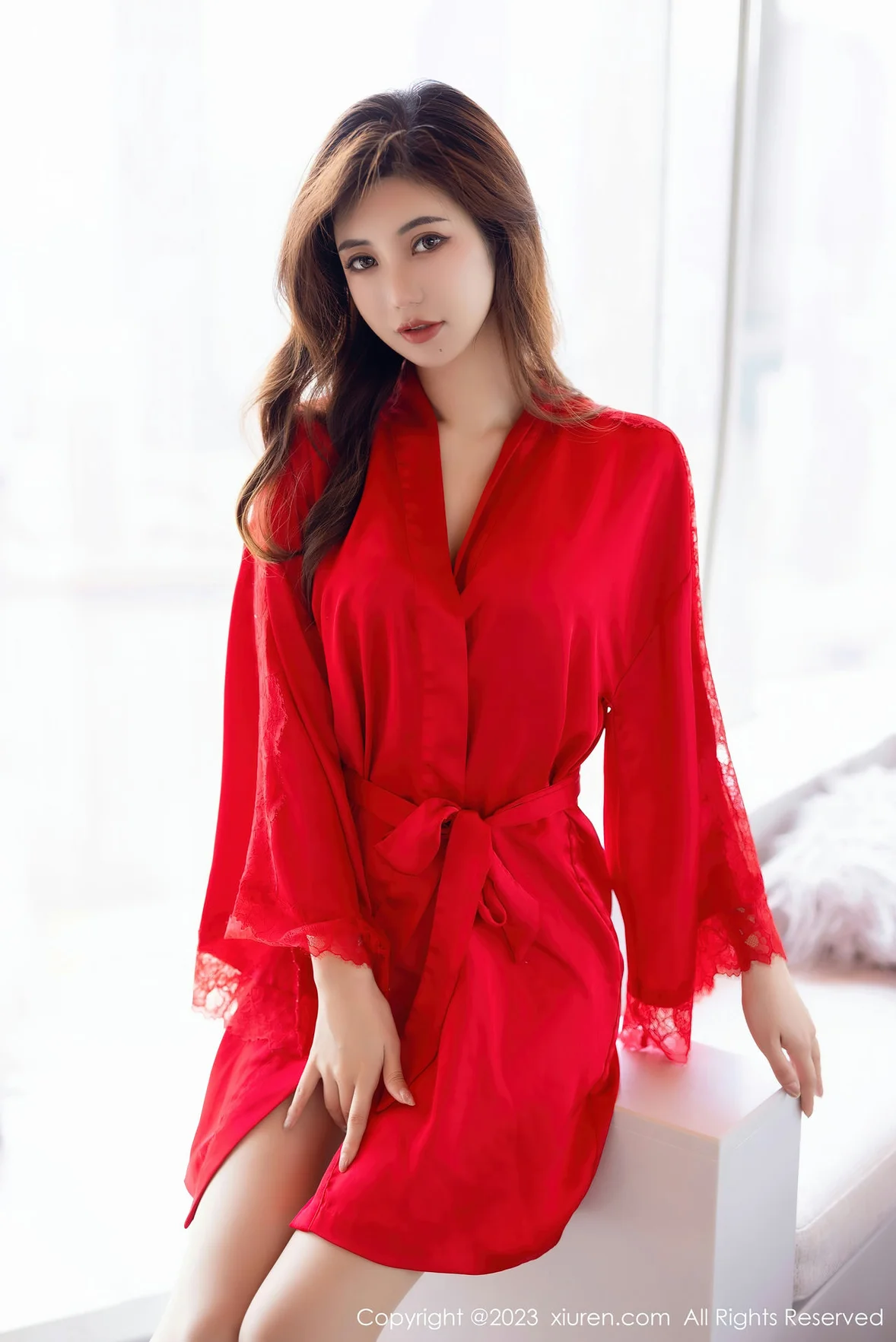 XiuRen 秀人 No.7043 绮里嘉ula 红色睡裙性感写真 [88P]