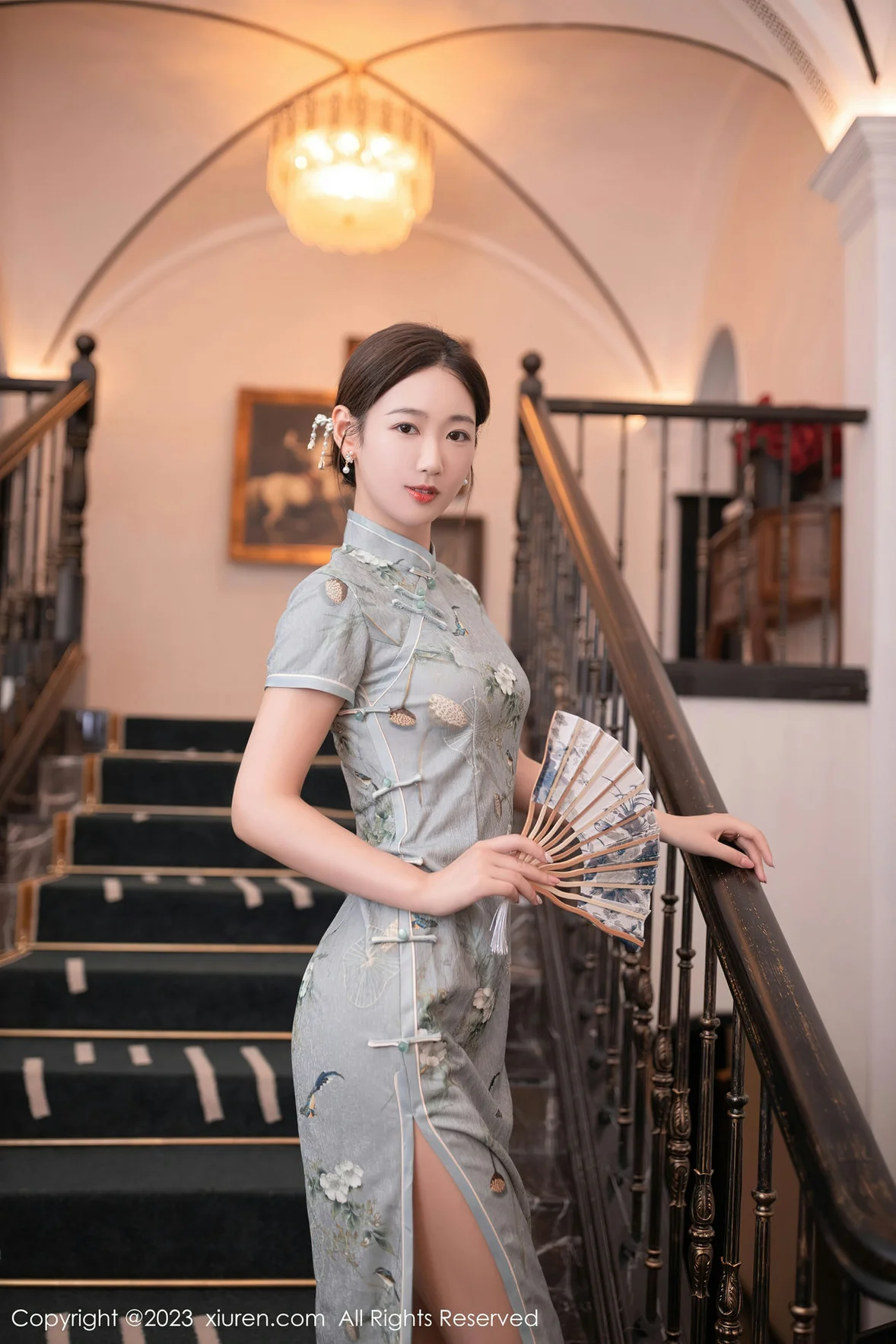 XiuRen 秀人 No.7232 唐安琪 绿灰色旗袍巴厘岛旅拍 [77P]