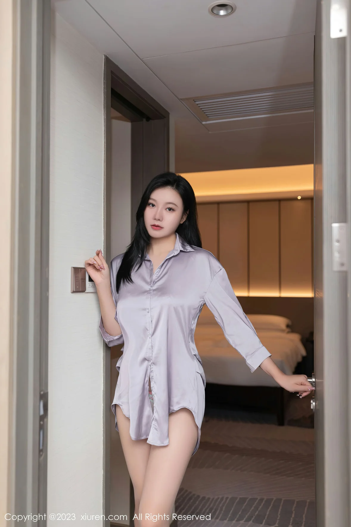 秀人网 No.7376 安然anran 浅色薄纱内衣性感写真 [77P]