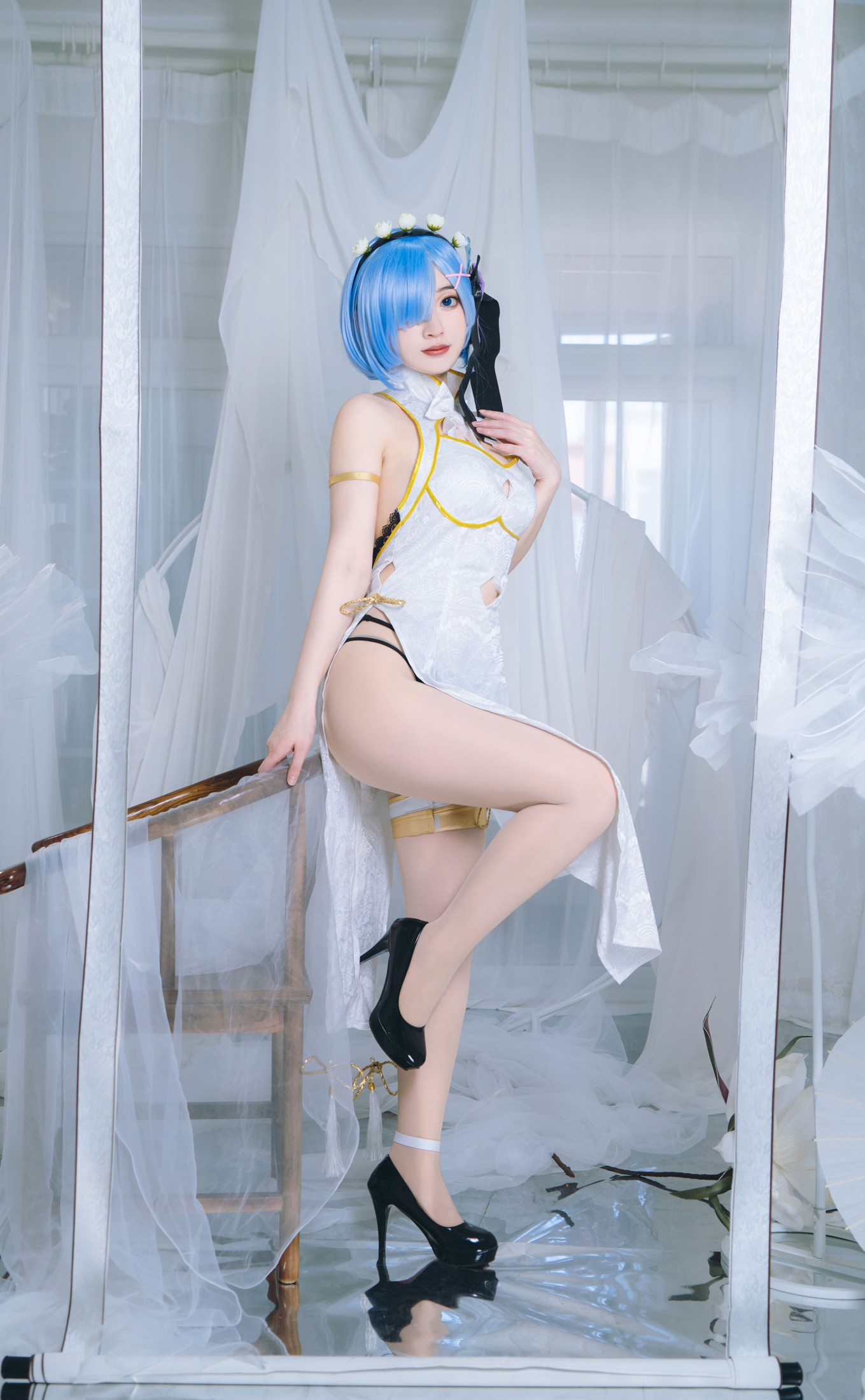 桃墨公子x – 《蕾姆白色旗袍》[23P]